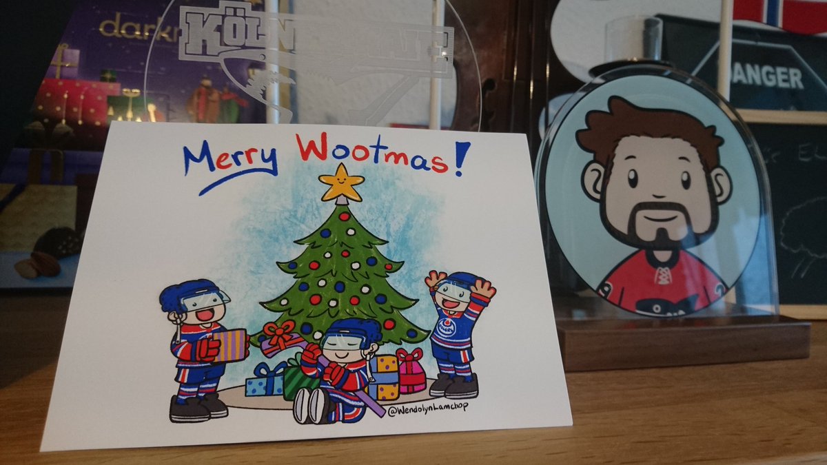 I must be a really lucky guy!! Thank you for these incredible Christmas Card. @WendolynLamchop 😍😘 #oildoodles #LetsGoOilers #wendyisthebest #merrywootmas