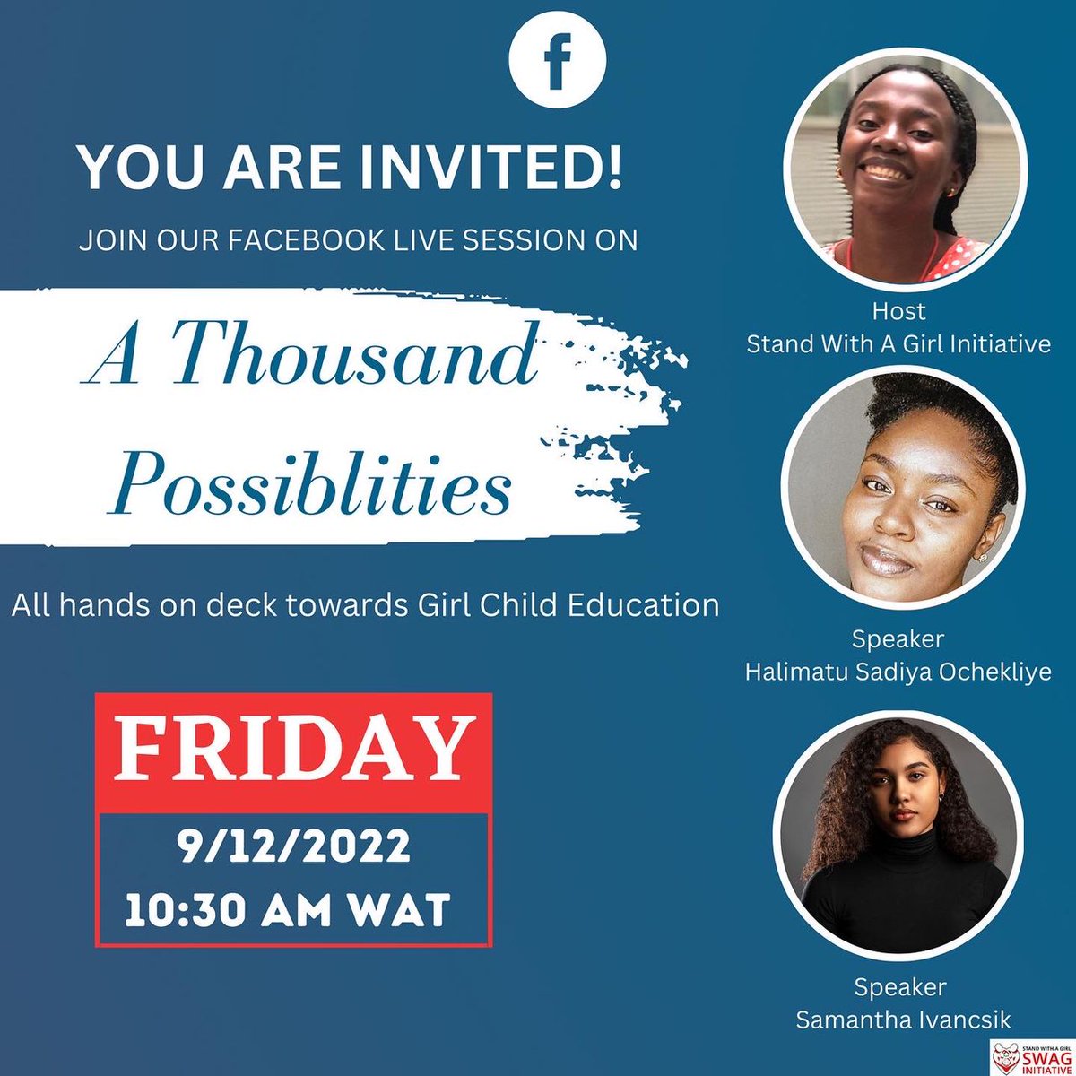 Hello there, What are you doing Thursday and Friday this week? Kindly accept this as an invitation to join our Twitter chat and Facebook live. The conversation promises to be both fun and enlightening, come and join us talk about the 1000 possibilities at the Wassa IDP camp.