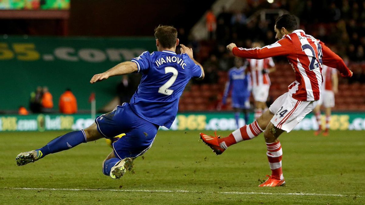 OTD_PL's tweet photo. #OnThisDay in 2013: @stokecity 3-2 @ChelseaFC.
@AssaidiOussama scored his first PL goal as Stoke came from behind to defeat Chelsea. The goal was scored in the final minute of the game. #SCFC 🔴⚪️🇲🇦 https://t.co/FNsgdS2nfU