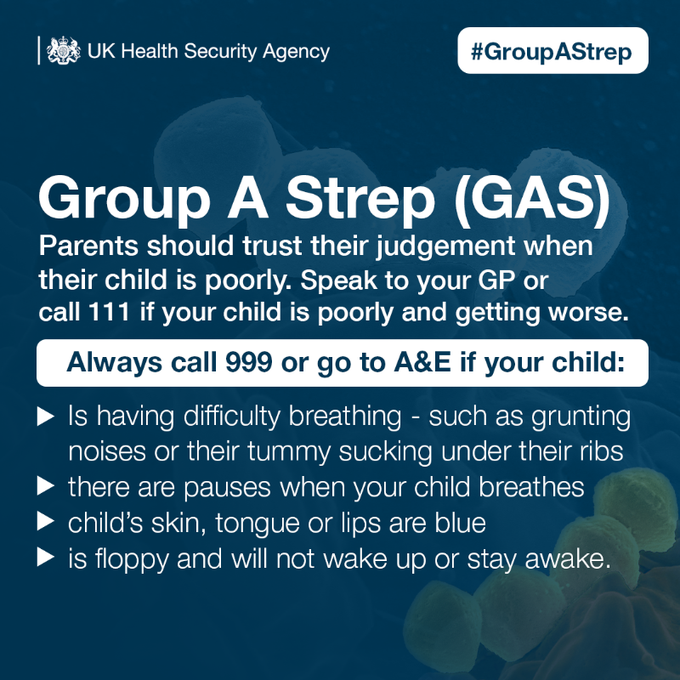 NHSCandM's tweet image. Here's what you need to know about Group A Strep and what to look out for. Parents should trust their own judgement when their child is poorly. ⬇️
cheshireandmerseyside.nhs.uk/posts/know-the…

#GroupAStrep