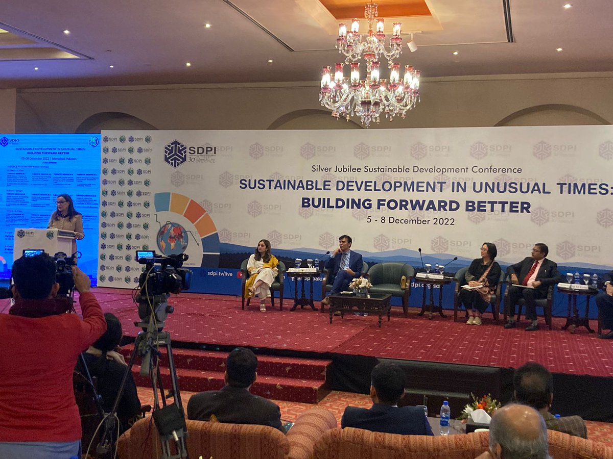 SSWA_UNESCAP's tweet photo. Sixth South & South West Asia #6SDGF Concluding session: The way forward, in progress
Guest of Honour Senator Ms. Sherry Rehman, Minister for Climate Change, Pakistan
Moderated by Mr. Abid Suleri @SDPIPakistan @Abidsuleri
@UNESCAP
@RajanRatna
@SDPIPakistan #SDC2022 https://t.co/EzWcPAbQOj