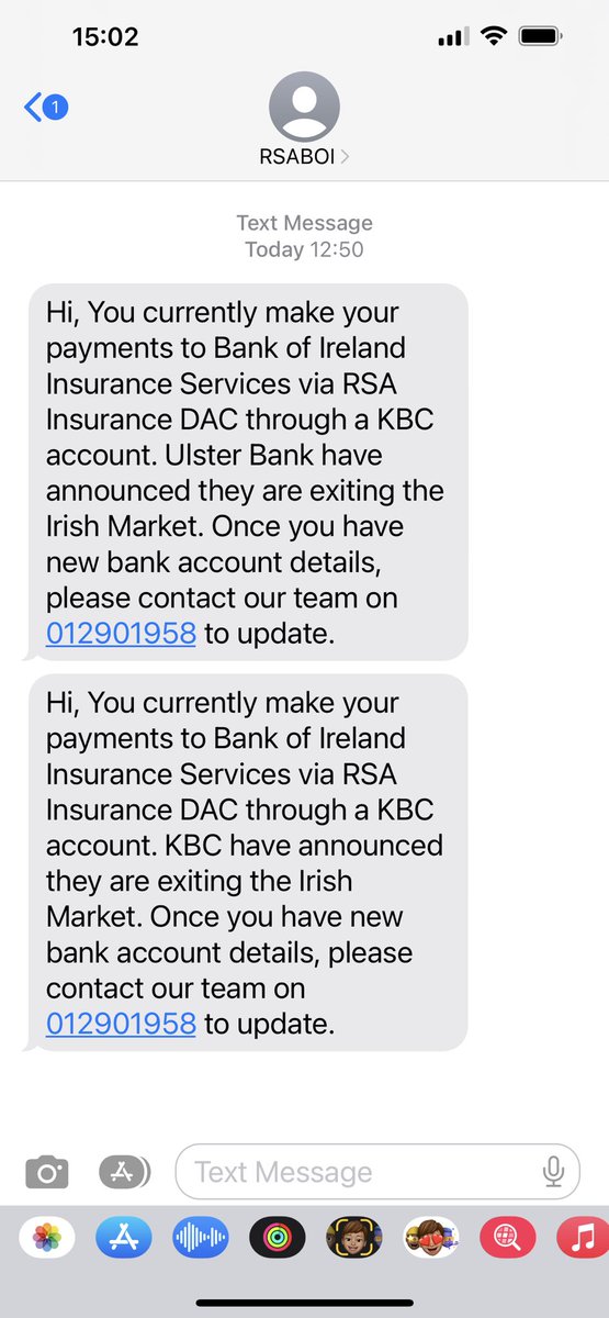 So <a href="/rsagroup/">RSA Insurance Group</a> is it KBC or Ulster Bank you’re talking about? The two texts you send to me just now use the names interchangeably. They are different banks. I don’t bank with either of them so shouldn’t be getting this text 🙈🙈🙈Worrying lack of accuracy from an insurance company.
