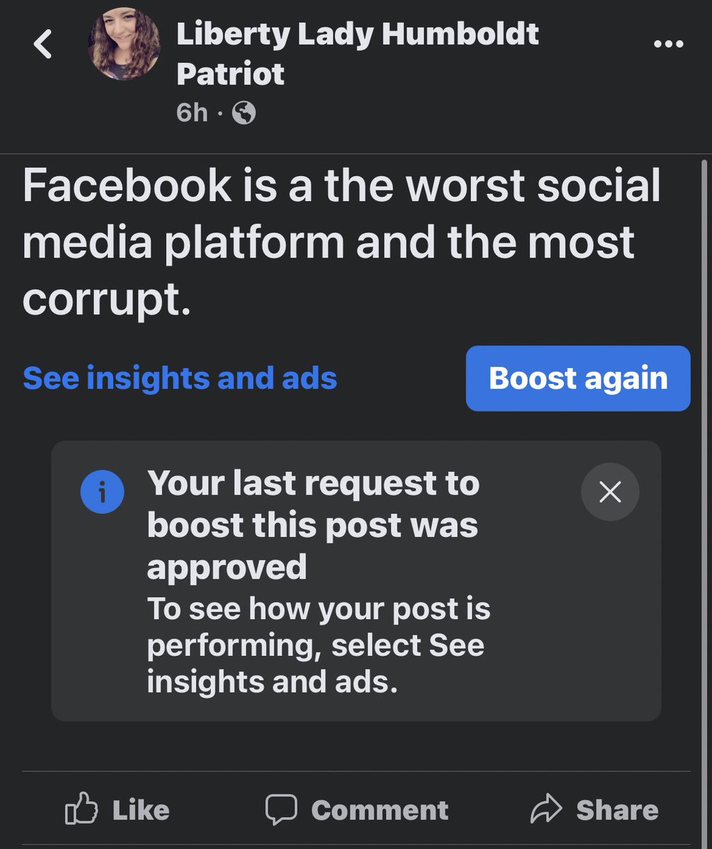 This is how stupid algorithms are… 🤣🤣🤣🤣🤣🤣 Yes I paid Facebook $5 to promote a post stating that they are the worst platform… and it was approved 😂