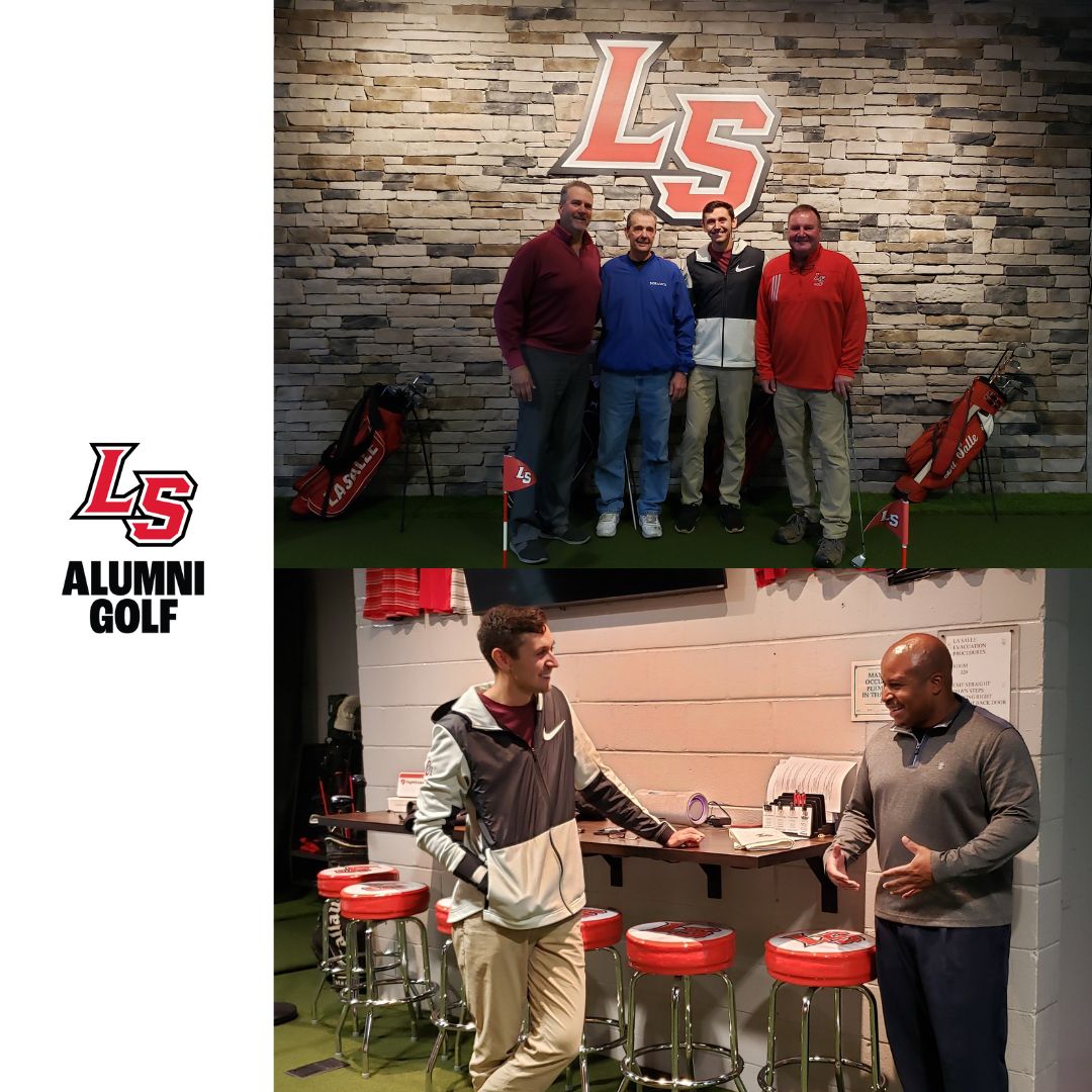 LaSalleAlumni's tweet photo. Our La Salle Indoor Golf Room continues to bring back alumni to campus!
Yesterday, our very own PGA Tour Golfer, Dan Wetterich '15, stopped by to visit and see the new facility.
See the story and get your Tee Times here:
https://t.co/SRvKfiL0Wi
#LancerAlumni
#LancerGolf
#LRD https://t.co/UjaNruOGfd