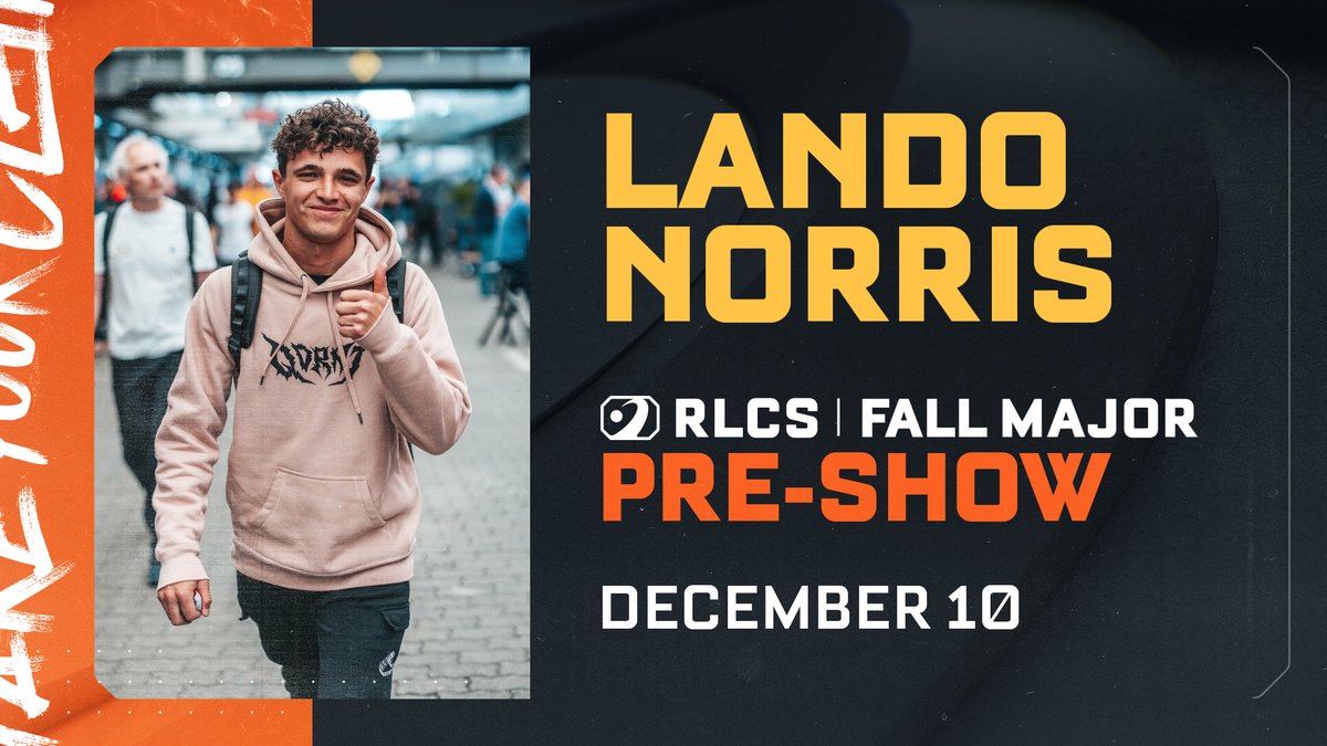 Saturday's Pre-Show just got a whole lot speedier 💨

We're thrilled to welcome <a href="/LandoNorris/">Lando Norris</a> to the #RLCS Fall Major on Saturday!