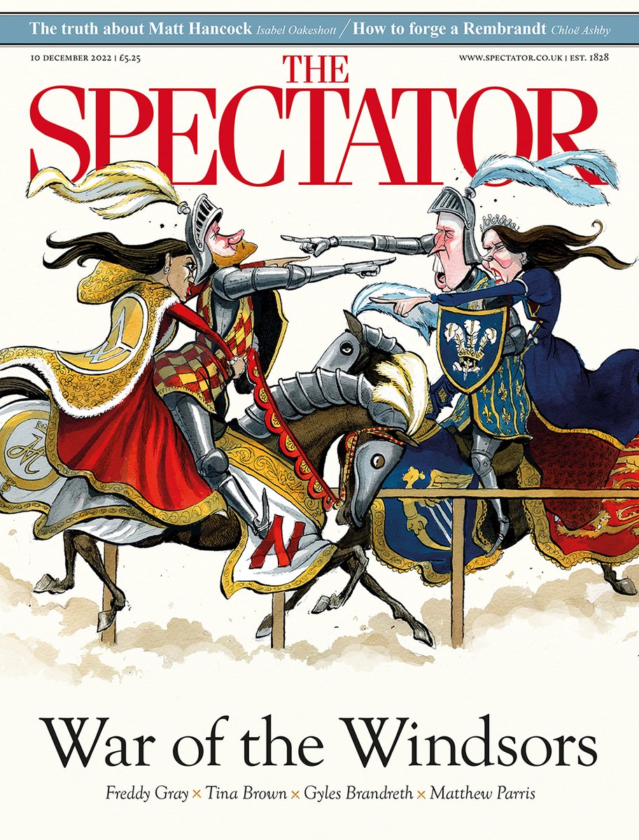 spectator's tweet image. 🗞 War of the Windsors: who will win this round?
 
✍️ In mag:
 
• Gyles Brandreth: the King won't be watching Harry on Netflix
• Isabel Oakeshott: the truth about Matt Hancock
• Rachel Reeves speaks to Katy Balls: 'Attack is the best form of defence'
 
subscribe.spectator.co.uk