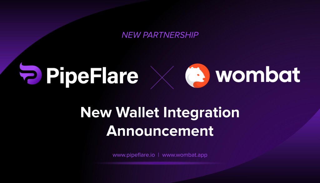 PipeFlare (@pipeflare) on Twitter photo We Are Thrilled To Announce Our Partnership With Wombat! 🤝
<a href="/adoptwombat/">Wombat - powered by PlayMind</a> Is The Leading And Trusted Wallet For Gamers And Beyond To Manage & Trade Their Nfts And Tokens On The Ethereum, Polygon, Eos, Wax And Telos Blockchains We Are Thrilled To Announce Our Partnership With Wombat! 🤝
<a href="/adoptwombat/">Wombat - powered by PlayMind</a> Is The Leading And Trusted Wallet For Gamers And Beyond To Manage & Trade Their Nfts And Tokens On The Ethereum, Polygon, Eos, Wax And Telos Blockchains