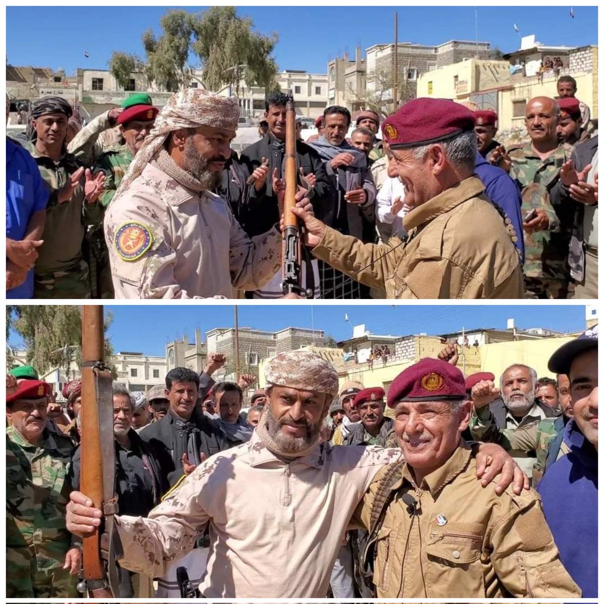 khalednakhbe's tweet photo. رئيس انتقالي الضالع العميد عبدالله مهدي وقيادات من محور الضالع القتالي يسيرون قافلة غذائية لدعم المرابطين في جبه الحد يافع بدعم سخي من المغتربين في في أمريكا، ونيابه عن ابناء الضالع مهدي يهدي قائد محور يافع بندقية تذكارية وفاء وعرفانا لمواقفهم المشرفة مع الضالع والجنوب بشكل عام https://t.co/G5r4BnnQqf