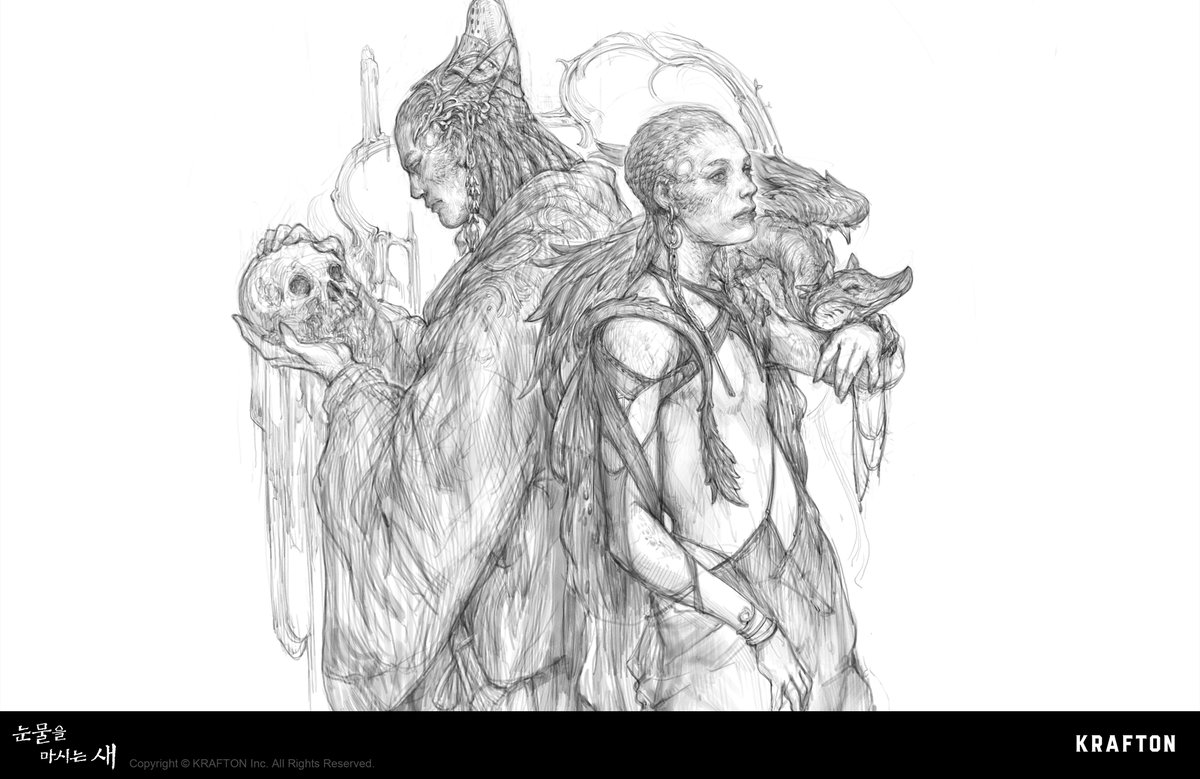 UNANNOUNCED PROJECT : 륜 페이 포트레이트/  초기스케치 

© 2022 KRAFTON, Inc. "The Bird That Drinks Tears" by Yeongdo Lee, Published by The Golden Bough