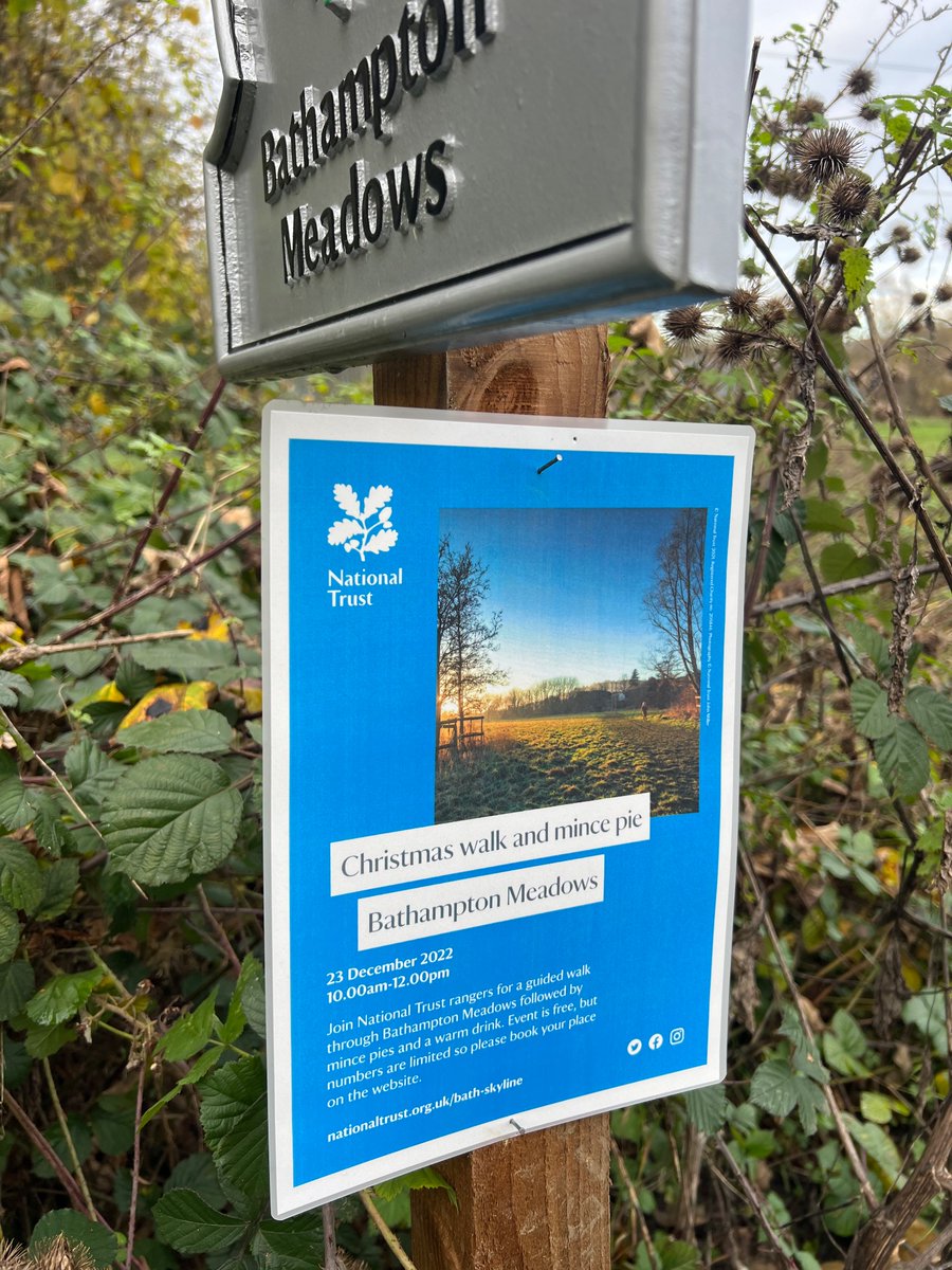 This looks great - Friday 23rd December 10-12 join the National Trust for mince pies and drinks in the Bathampton meadows.
