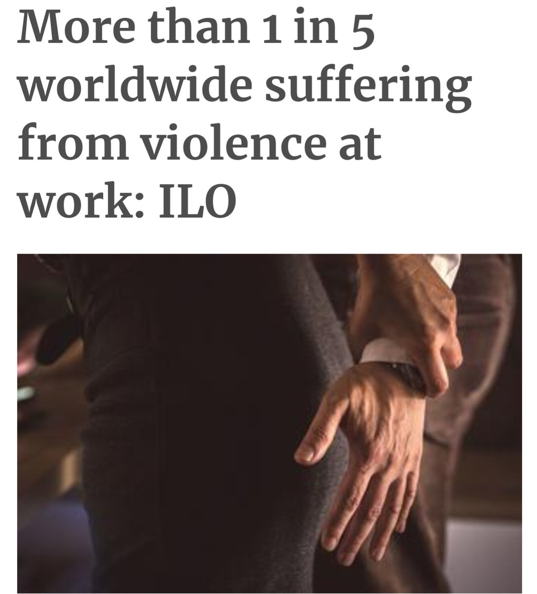 DolceLaw's tweet photo. A #UN report concluded that #workplace #abuse is pervasive especially among young, people, migrants, and women. #harrassment #discrimination #violence #workplaceabuse #workplaceviolence #workplace #workers #UnitedNations #ILO

https://t.co/qdPzrfNhQi https://t.co/g1IlOLqtY7
