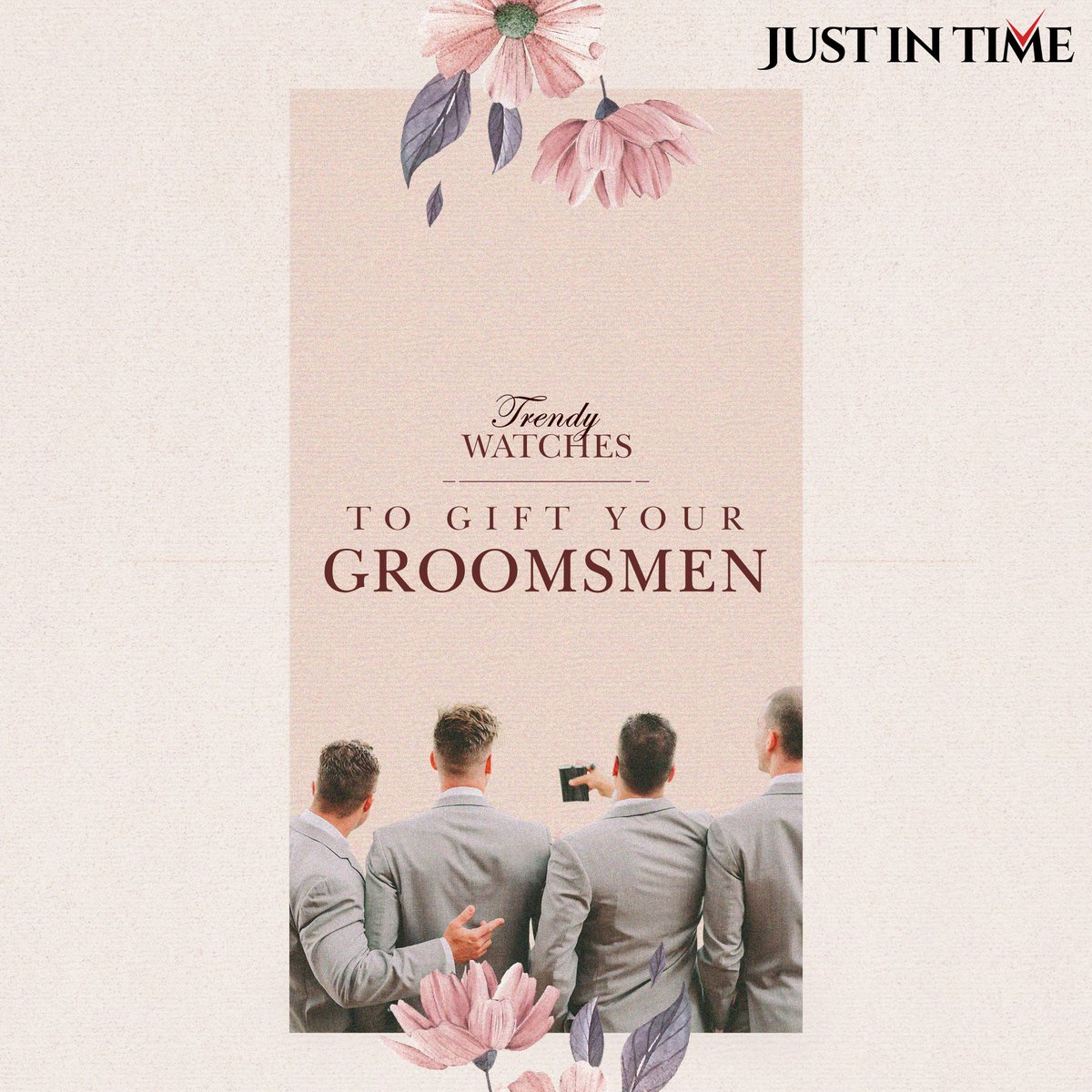 justintimewatch's tweet photo. Surprise your squad with a gesture for all the times they have had your back!🎁🫰🏻👬🏻
.
.
.
#JustInTime #JustInTimeWatches #WatchStore #WeddingSeason #Wedding #WeddingInspiration #WeddingWardrobe #WeddingWatch #Watch #IndianWedding #Groomsmen #WeddingGifts #WeddingGifting #BestMan