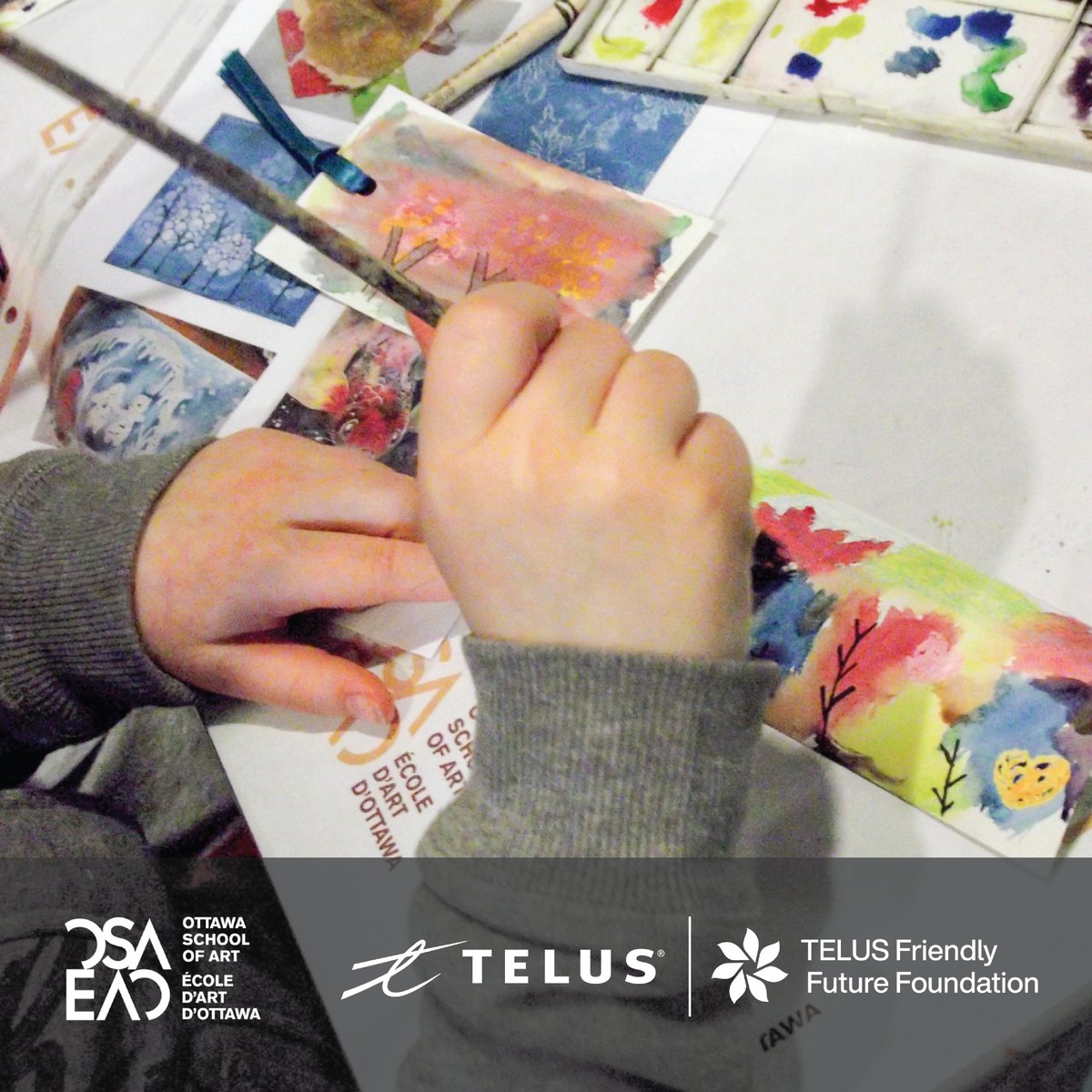 With support from our friends at <a href="/TELUS/">TELUS</a>  and @FriendlyFutureFoundation our Outreach program will support and organize art instruction with our community partners to bring art to everyone in Ottawa.

#FriendlyFuture #artottawa #teachingarttoeveryone #Gratitude
#community