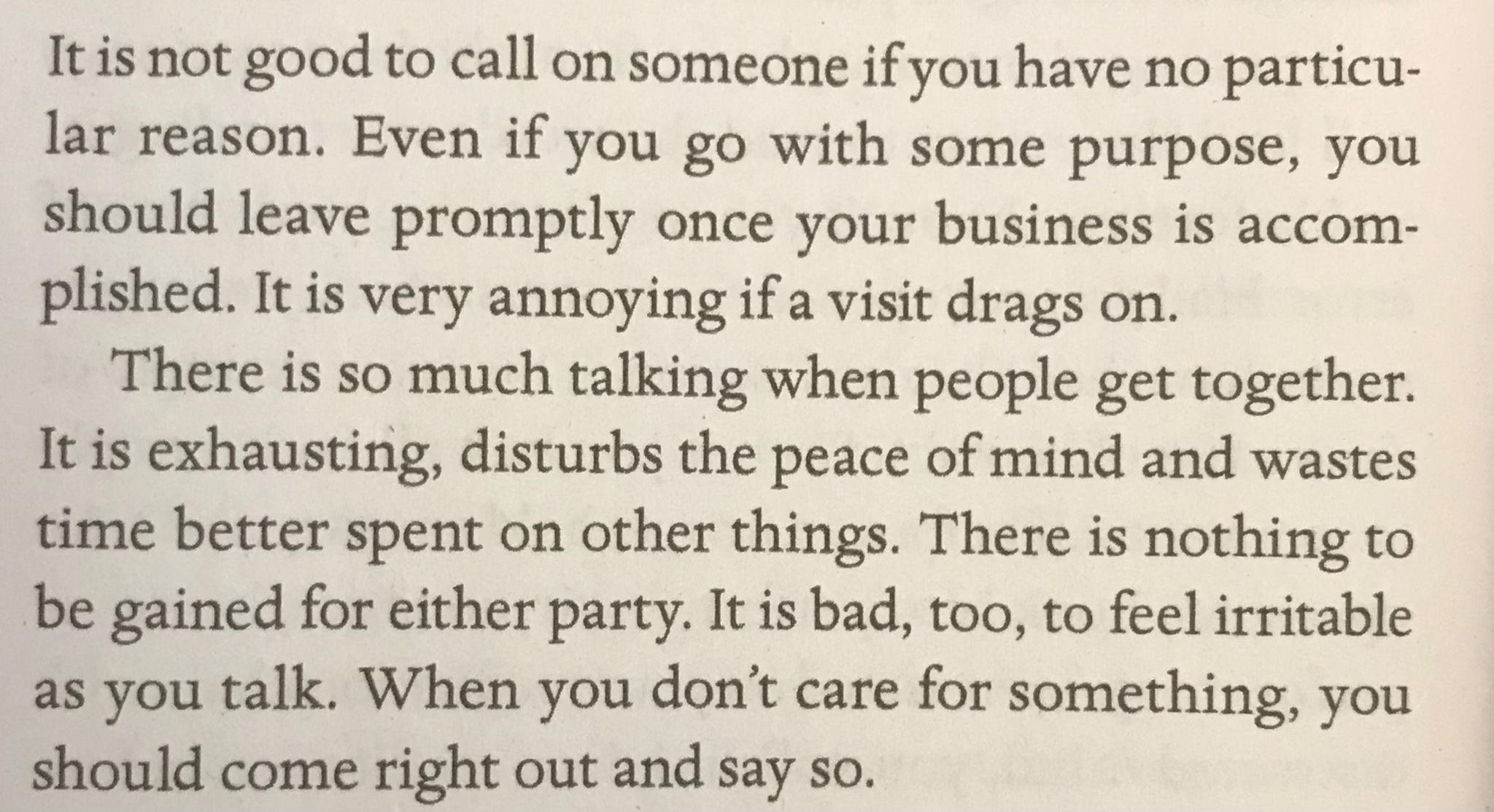 11. On the uselessness of too much talking