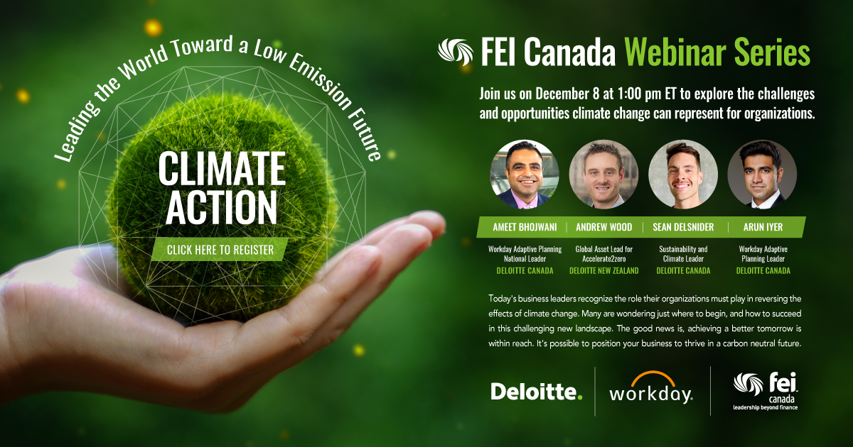 FEICanada's tweet photo. Don't miss tomorrow's @FEICanada, @Deloitte, and @Workday webinar titled 'Climate Action - Leading the world toward a low emission future.'

Register: https://t.co/U6BWeWMgRc
Dec 8 | 1 - 2 pm EST
Location: Virtual - Login instructions will be sent the morning of the webinar. https://t.co/Yi3XJYRMuR
