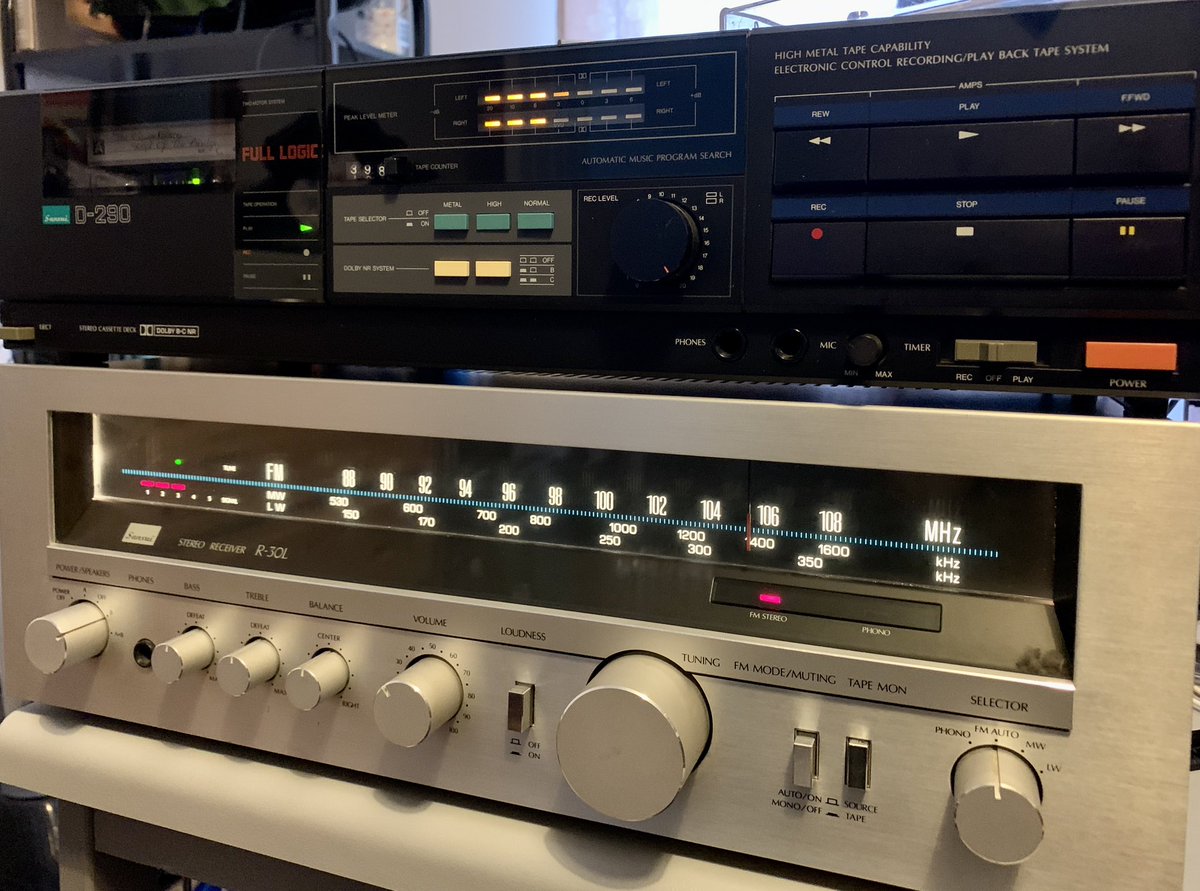 GilbertMedlock's tweet photo. Dug out an old #Sansui tape deck packed away in 1991 - bought from @VickersHiFi in the 80s - hooked up to an old R-30L, put @TheChameleons #ScriptOfTheBridge #cassette & wow transported back to the 1980s; where did time go? #Quality #Reliable #HiFi #Memories https://t.co/3lJSPIkMSN