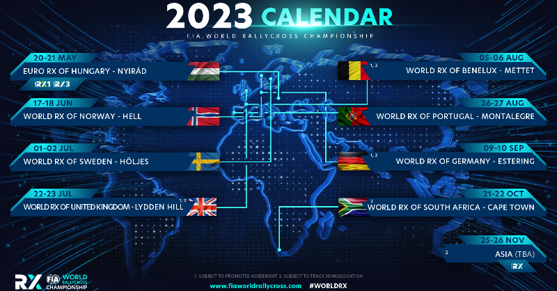 fia_rallycross's tweet photo. 🗓 World RX unveils global calendar for 2023 🗓

Here we go, then – those all-important dates for your diary for next year 😎

Find out more below 👇

@LyddenHill @MettetRX @MontalegreRX @CapeTownRX

#Rallycross #WorldRX #TheFutureIsElectric ⚡️