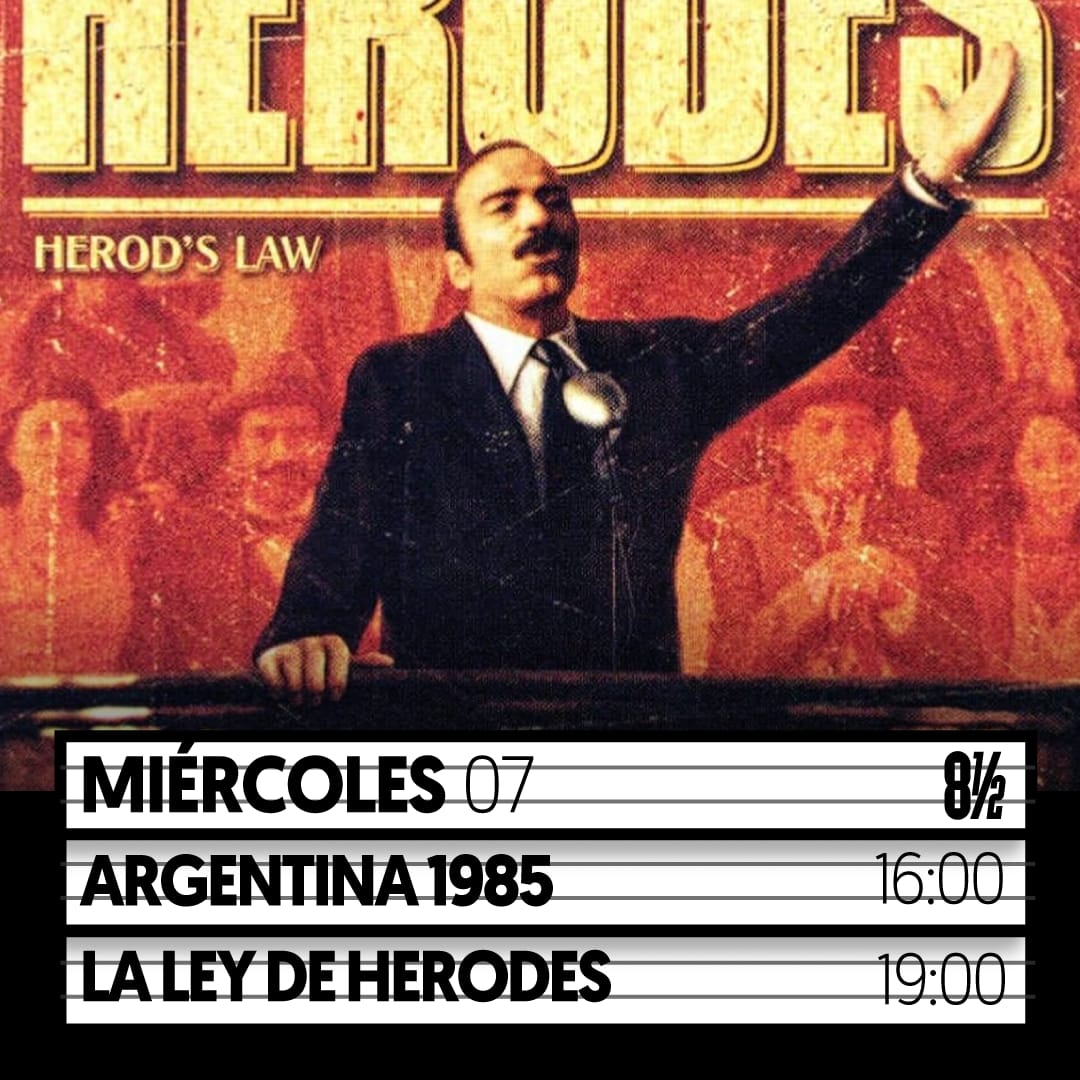 8medio's tweet photo. #HOY #Dic7
16:00| #Argentina1985 de Santiago Mitre, Argentina, 2022. Una batalla de David contra Goliat, con los héroes menos esperados.
19:00| #LaLeyDeHerodes de Luis Estrada, México, 1999. Proyección con acceso libre.
#VenAl8 #ElCineDeLaFloresta https://t.co/sxOQIi7Wm7