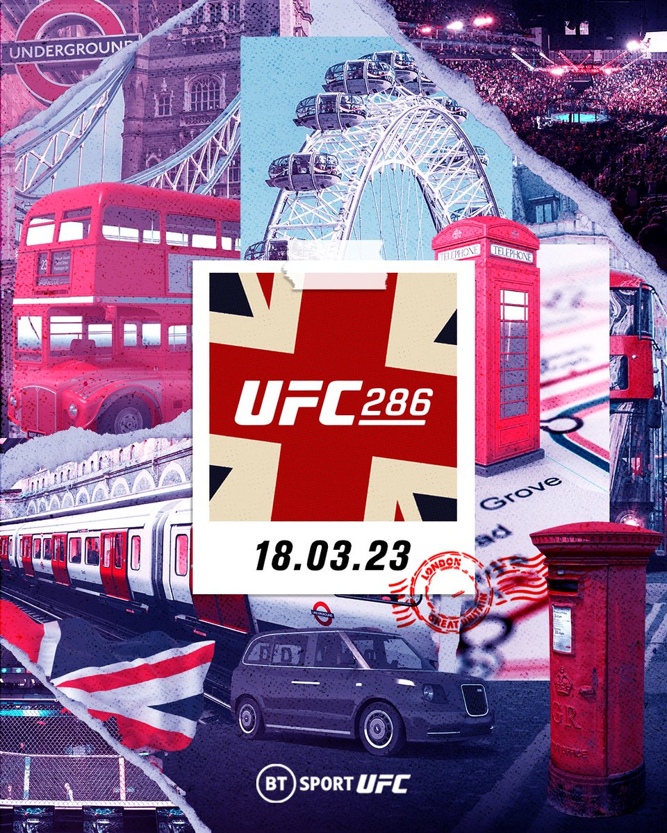 🇬🇧 𝙒𝙀. 𝘼𝙍𝙀. 𝘽𝘼𝘾𝙆 🤩

#UFC286. March 18. O2 Arena. London 🔥