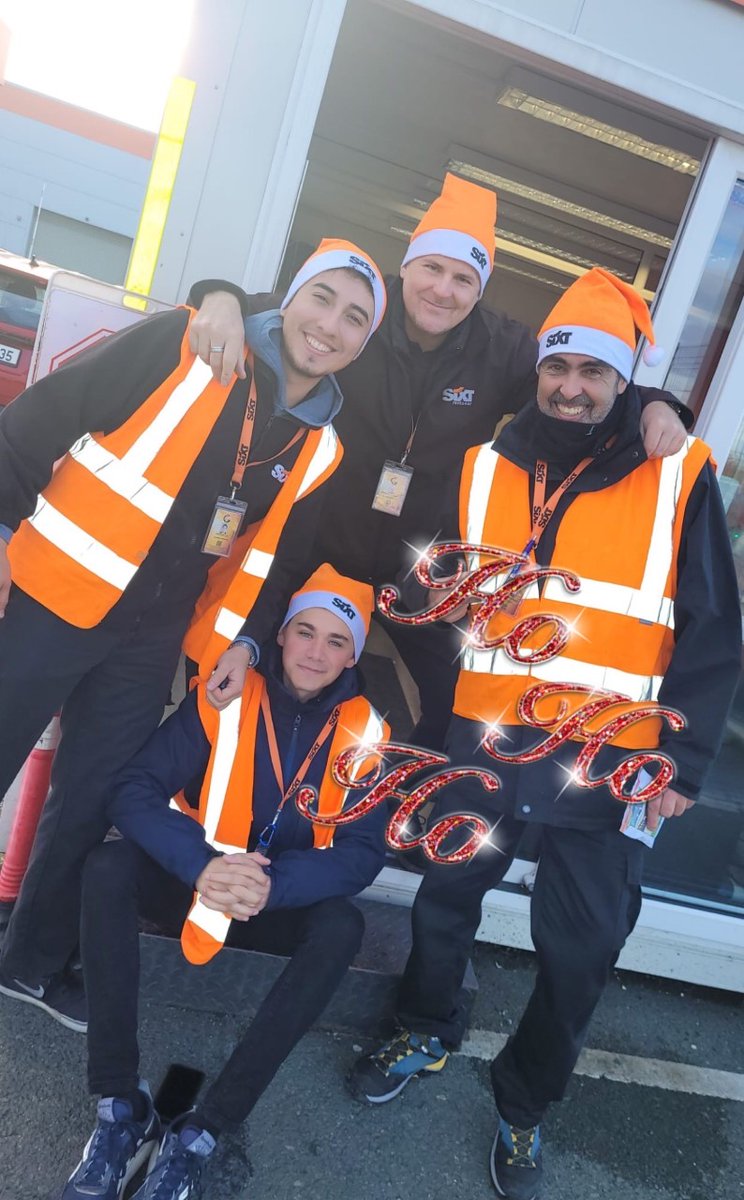 Our brilliant vehicle check-in team, Gustavo, Tiago, Eduard &amp; Artur getting into the festive spirit in Dublin Airport! #HappyChristmas #HappyHolidays #CarRental #Sixt 🎄🎅❄️