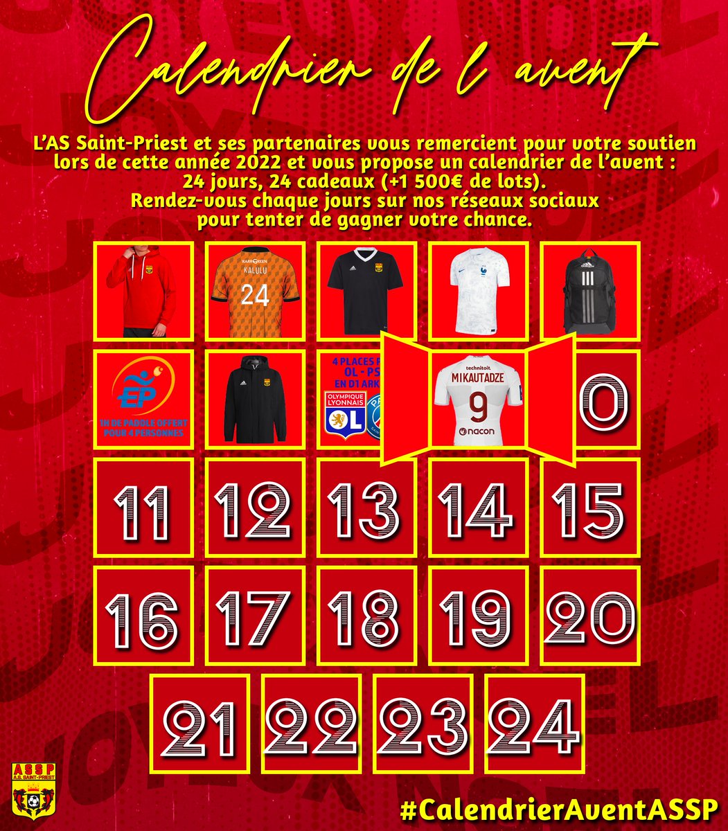 assaintpriest's tweet image. #CalendrierAventASSP 𝗝𝗢𝗨𝗥 𝟵
Nous vous proposons de remporter le maillot de @MikautadzeG, qui évolue au @FCMetz depuis 2017. 

Jeu sur 𝗧𝘄𝗶𝘁𝘁𝗲𝗿
Lot à gagner 𝗺𝗮𝗶𝗹𝗹𝗼𝘁 𝗱𝗲 𝗠𝗶𝗸𝗮𝘂𝘁𝗮𝗱𝘇𝗲

👉 Follow @assaintpriest 
👉 Follow @MikautadzeG 
👉 RT