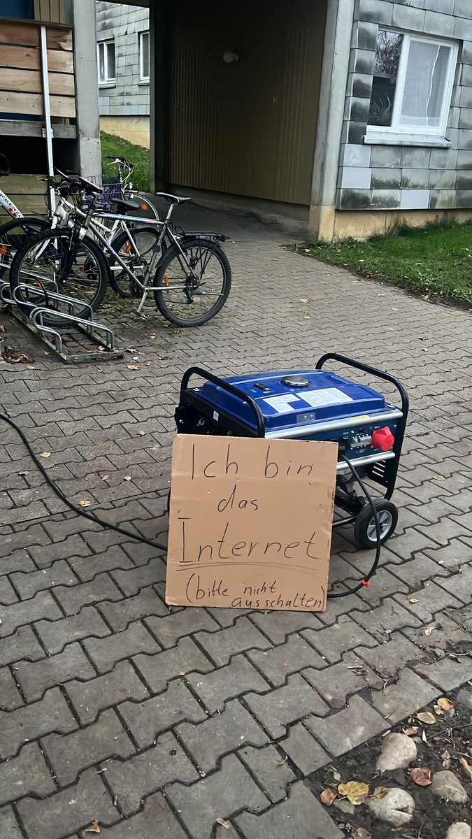 There is currently a power outage, but thanks to our power machine, we are up and running. ^fh