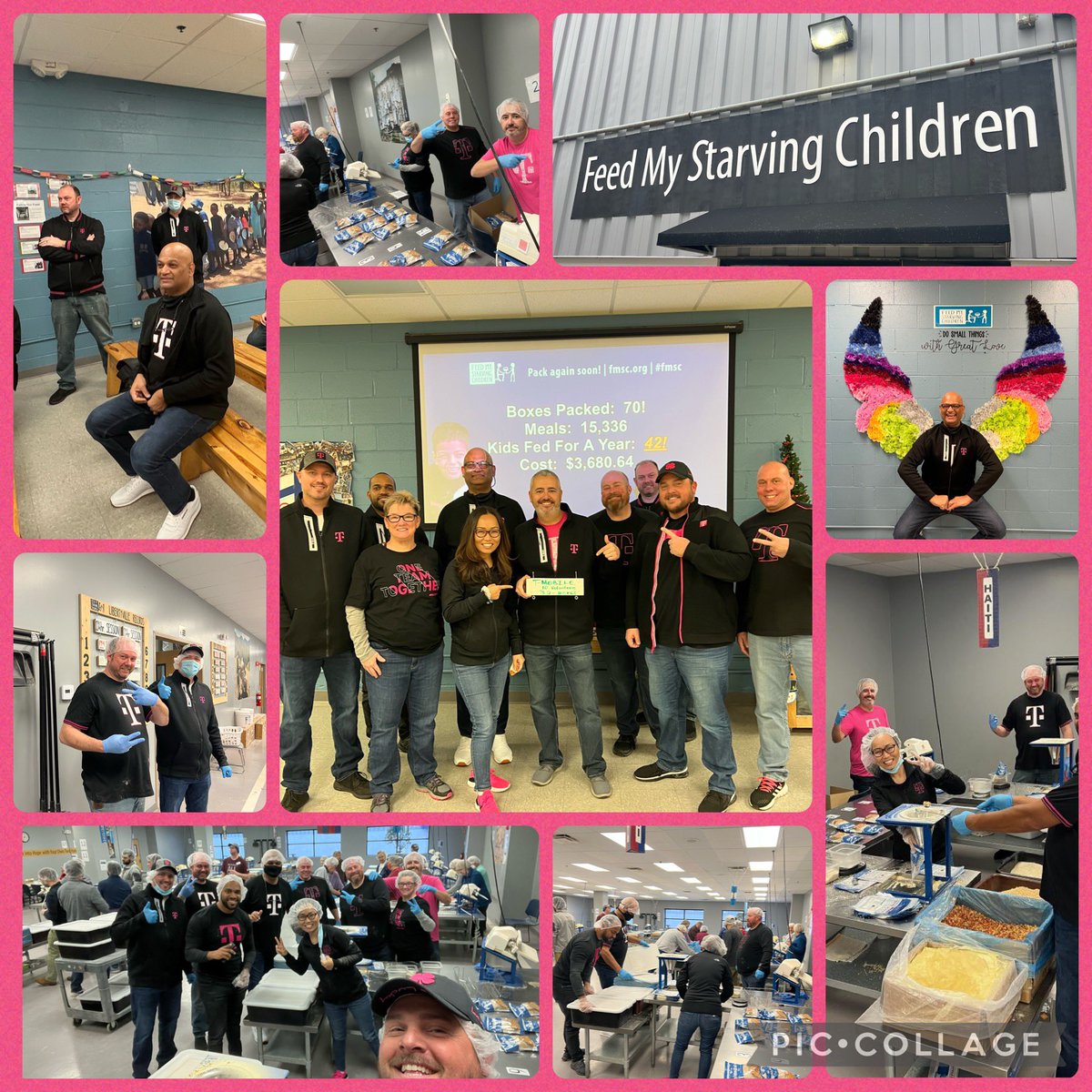 So proud of our @TMobile #ILMO #SMRA team for partnering with the amazing @fmsc_org in Libertyville IL! This group packed 15,336 meals to feed 42 starving children in Haiti for a YEAR! #Giving #Proud @pedrobyers1 @ChartierDoug @JohnStevens @JonFreier