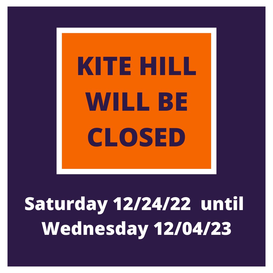 Hey Clemson! 👋🏼 Kite Hill will be CLOSED from Dec 23-Jan 4 <a href="/CityofClemson/">City of Clemson</a> <a href="/OurClemson/">Our Clemson</a>