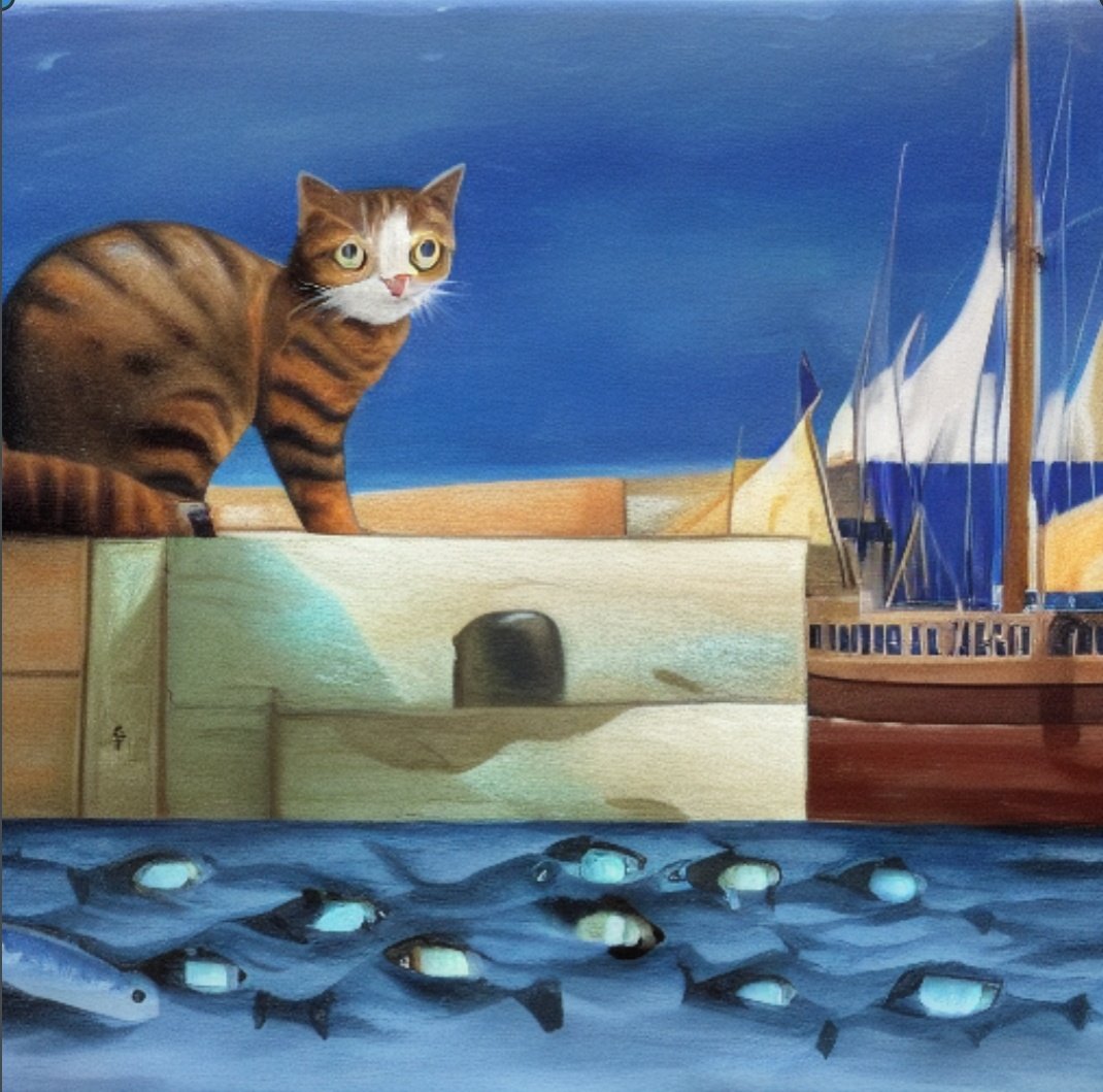 RitaYayla's tweet photo. AI作画
お題 波止場のねこ
#sumopaint https://t.co/RX0zbmePRM