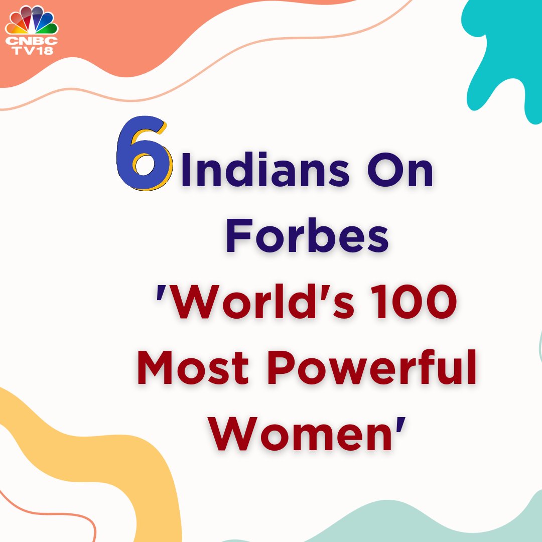 CNBCTV18News's tweet photo. Forbes releases the 'World's 100 Most Powerful Women' list. Find out who are the 6 Indian women on the list (1/2)
#PowerfulWomen #IndianWomen #Forbes #100most #WomenEmpowerment https://t.co/m5iKB13Ow2