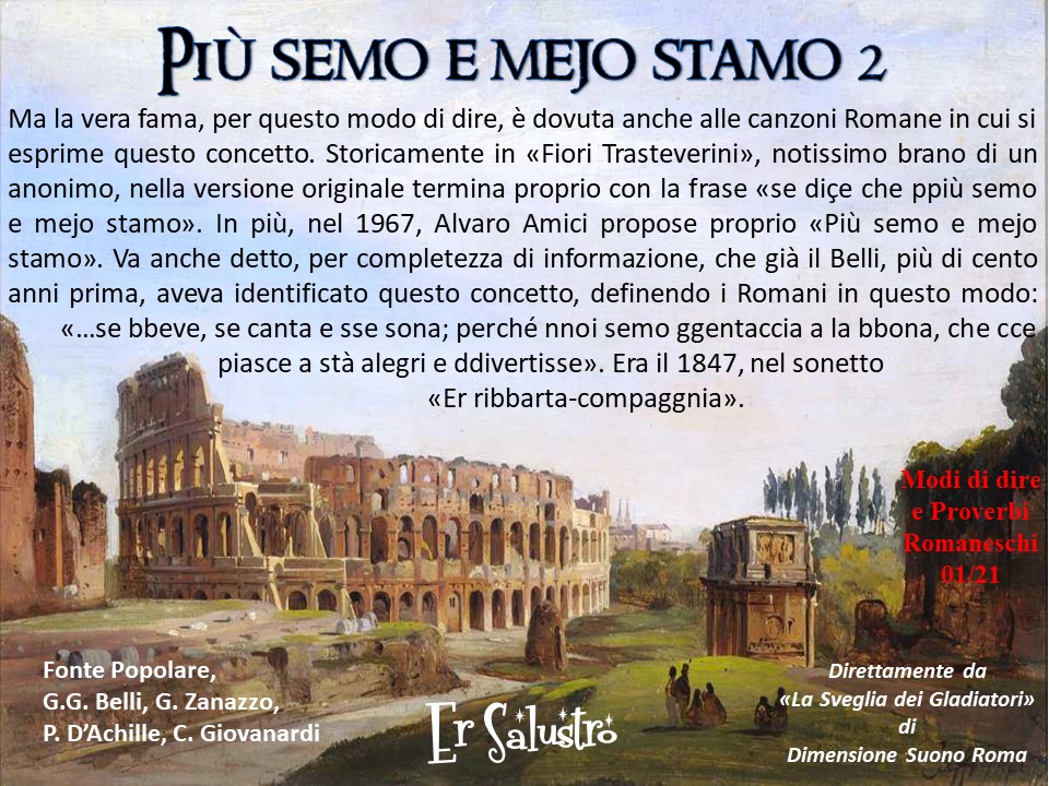 L'anima der penziero, e pe' secoli, der modo da vive, Romanesco. #semo #simio #stamo #stamio #piùsemoemejostamo #dialetto #romanesco #roma #dimensionesuonoroma #svegliadeigladiatori #salustro #ersalustro