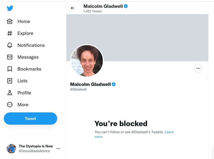 JesusMaskAdvice's tweet photo. Are you an extremely boring writer with no insights? Fear not, you have a future in being very sensitive.
@Gladwell #MalcolmGladwell #CorporateHack https://t.co/BKt11l7MsL