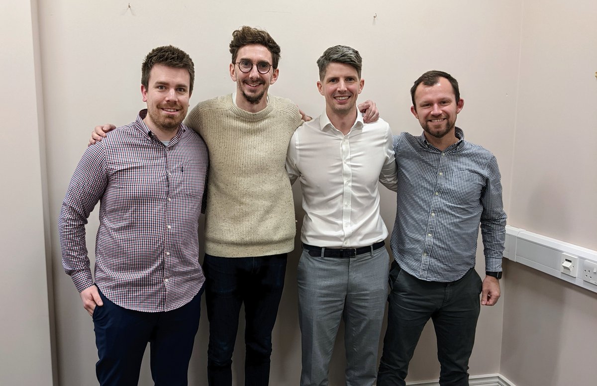 Liam Harper (@lharper89) on Twitter photo Huge congratulations to Dr <a href="/flemingjames_/">James Fleming PhD</a> on passing his PhD viva today with minor amendments; completed whilst a full-time Lecturer with two young kids! Me & <a href="/Robert_Naughton/">Rob Naughton</a> are very proud supervisors.
Thanks <a href="/OllyWitard/">Oliver Witard</a> & <a href="/Sean_Hudson_/">Sean Hudson</a> for being a great examination team. Huge congratulations to Dr <a href="/flemingjames_/">James Fleming PhD</a> on passing his PhD viva today with minor amendments; completed whilst a full-time Lecturer with two young kids! Me & <a href="/Robert_Naughton/">Rob Naughton</a> are very proud supervisors.
Thanks <a href="/OllyWitard/">Oliver Witard</a> & <a href="/Sean_Hudson_/">Sean Hudson</a> for being a great examination team.