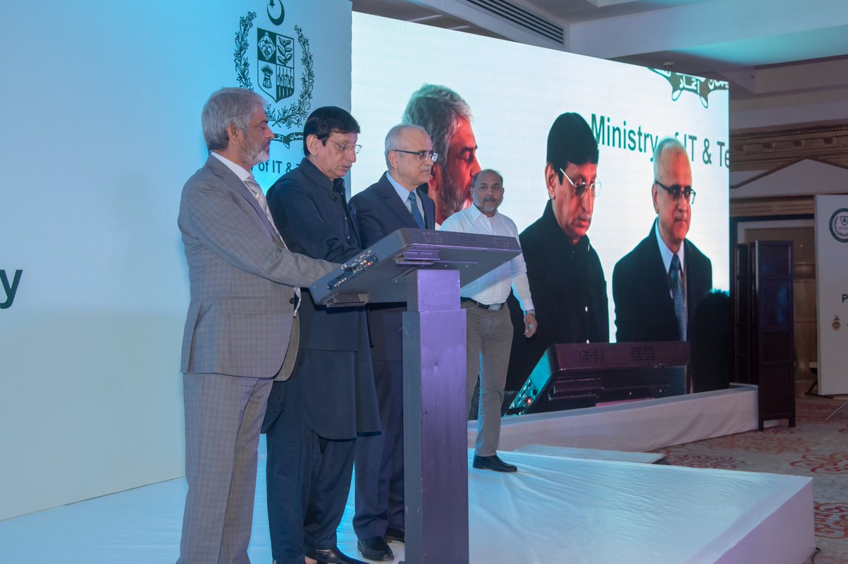 ECAC_PAK's tweet photo. Minister for IT &amp; Telecom, Syed Amin Ul Haq along with Federal Secretary IT, Mr. Mohsin Mushtaq Chandna and Chairman ECAC Engr. Miraj Gul inaugurated the Public Key Infrastructure (PKI) for National Root Certification Authority (NRCA)  (1/2) https://t.co/7ws2VgRSj8