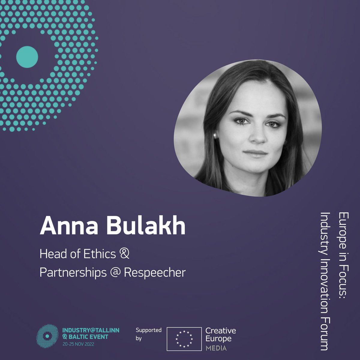 respeecher's tweet photo. @Bulakh_Anna, Head of Ethics & Partnerships at Respeecher was a speaker at Industry@Tallinn & Baltic Event 2022. #IndustryTallinn #BalticEvent #voicecloning @IndustryTallinn https://t.co/hjNNaIcbtT