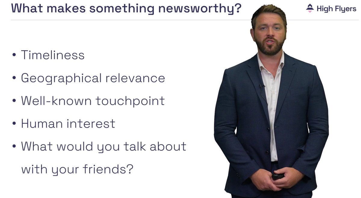 This week, in lesson 4 for our first ever cohort of students, we tackle a BIG one. Media relations.

We cover everything from reactive PR/newsjacking, release writing, identifying relevant journalists, perfect pitches, follow ups, crisis comms, media relationships and more.