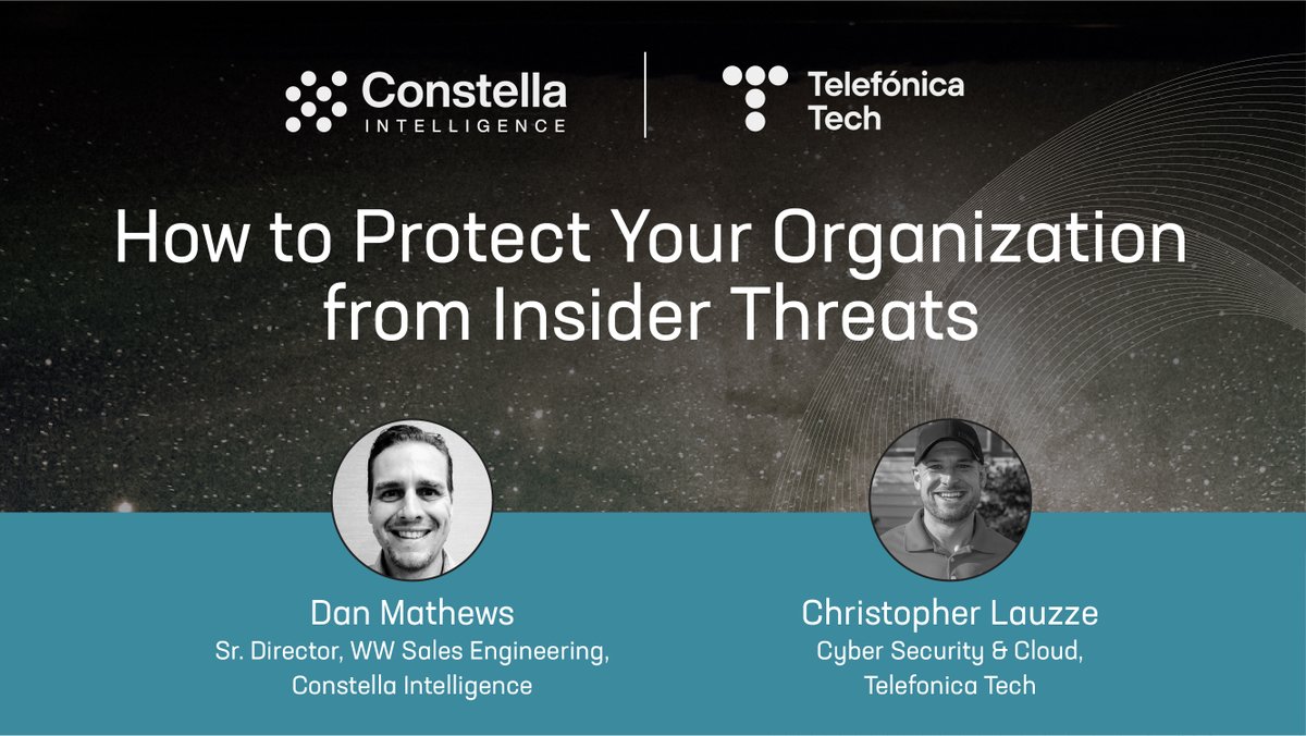ConstellaIntel's tweet photo. #Insiderthreat incidents have risen 44% over the last two years, indicating a serious organizational security risk. Join Constella and @TefTech_EN at our Dec. 13 webinar to learn how to best protect your company from insider threats. Register now: https://t.co/i0oBeh2EXD https://t.co/d9fnLJ3vtL