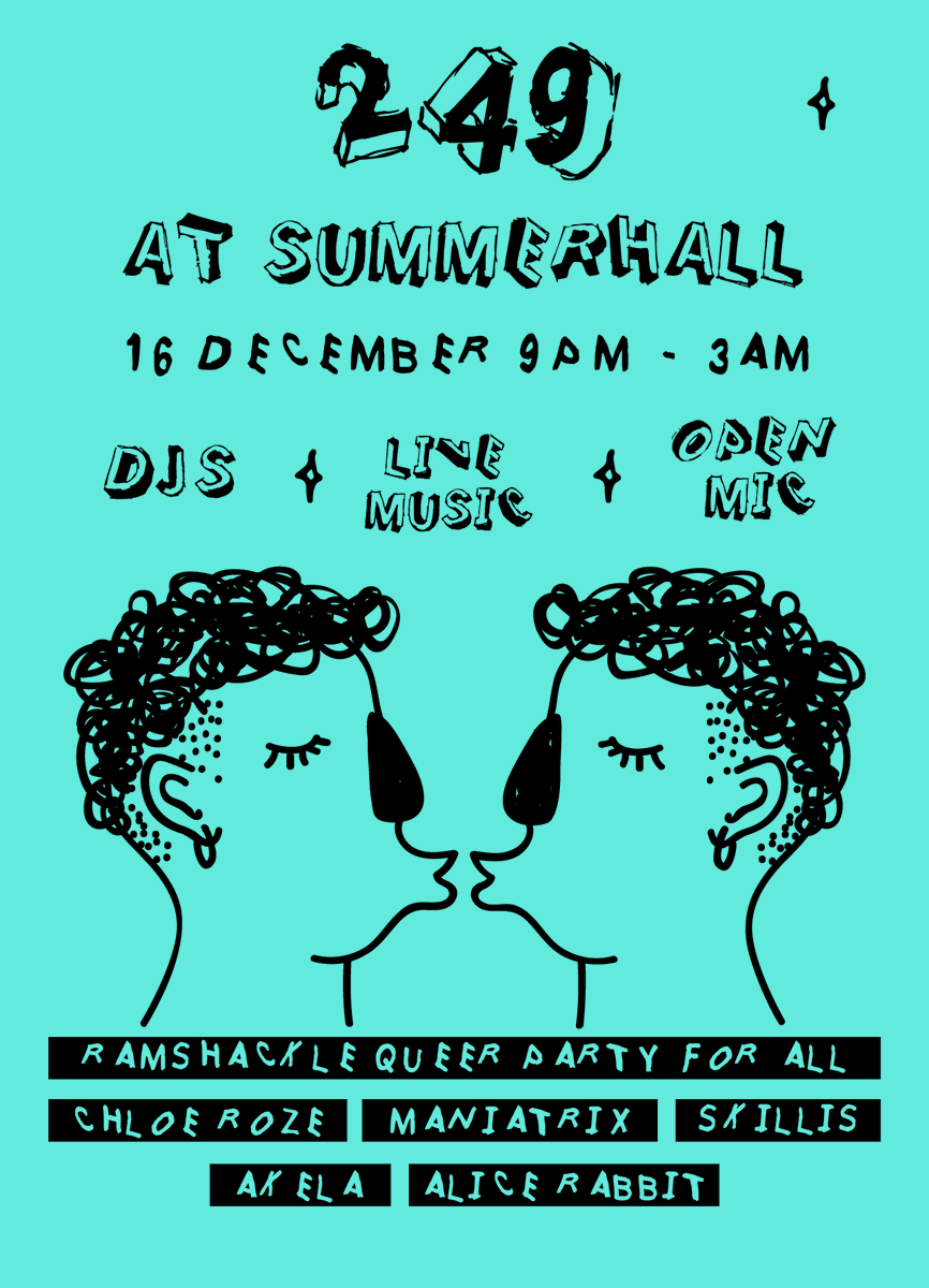 Summerhallery's tweet photo. ๐249's Queer Party for All ๐
โ๏ธ16 Dec 9pm - 3amโ๏ธ
๐Tickets on sale now!๐
https://t.co/7sB0TMOcwZ
๐See you there!๐
#edinburgh #whatsonedinburgh #edinburghweekends #thingstodoinedinburgh #edinburghlive https://t.co/RpvRMt8Nq5
