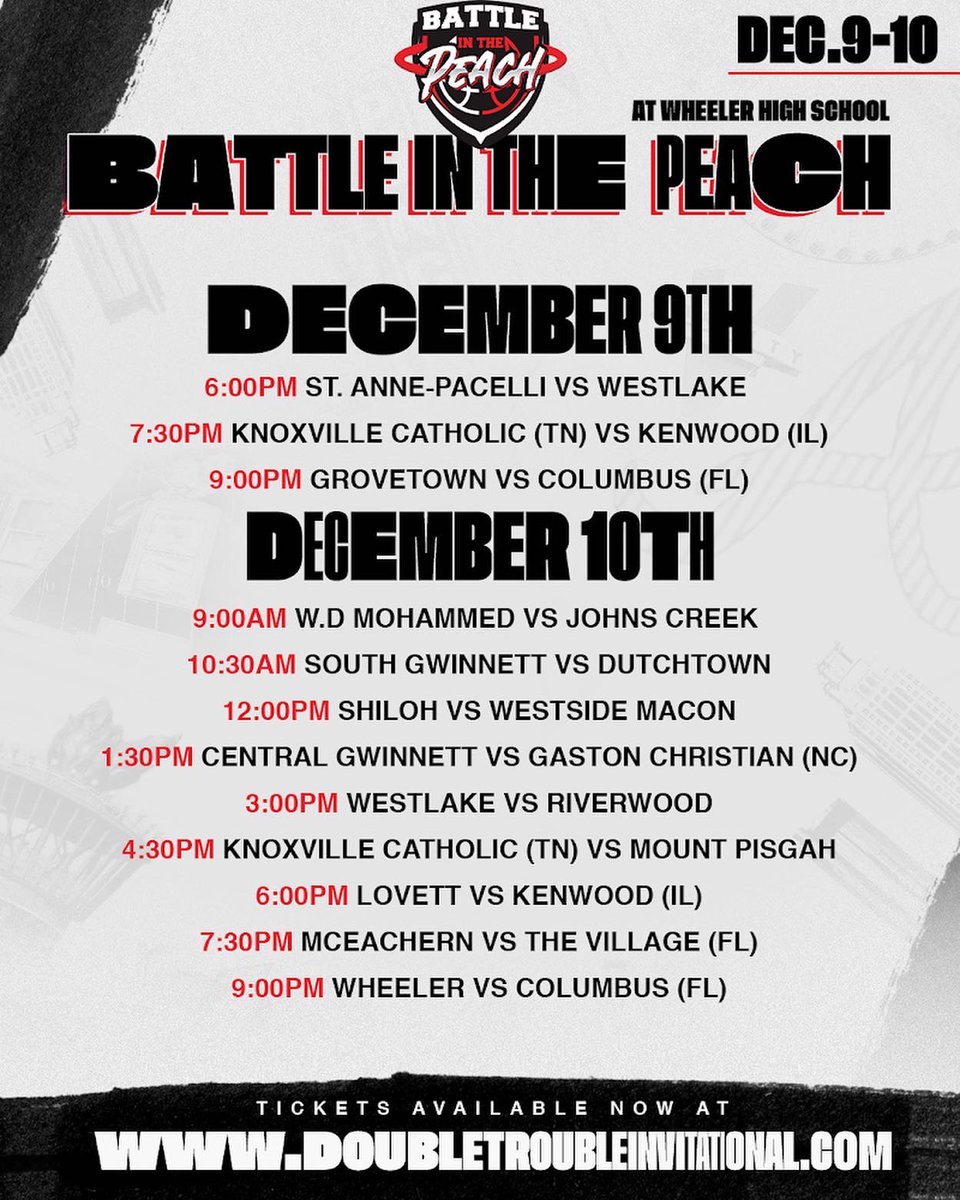 BTLHOOPS's tweet photo. We will be in the building both days providing coverage at the Battle in the Peach presented by @DT_Invitational @packdt_ Stop by to see the future starts of basketball #ScoutLife🏀 #BTLHOOPS https://t.co/sB7WfJs0R3