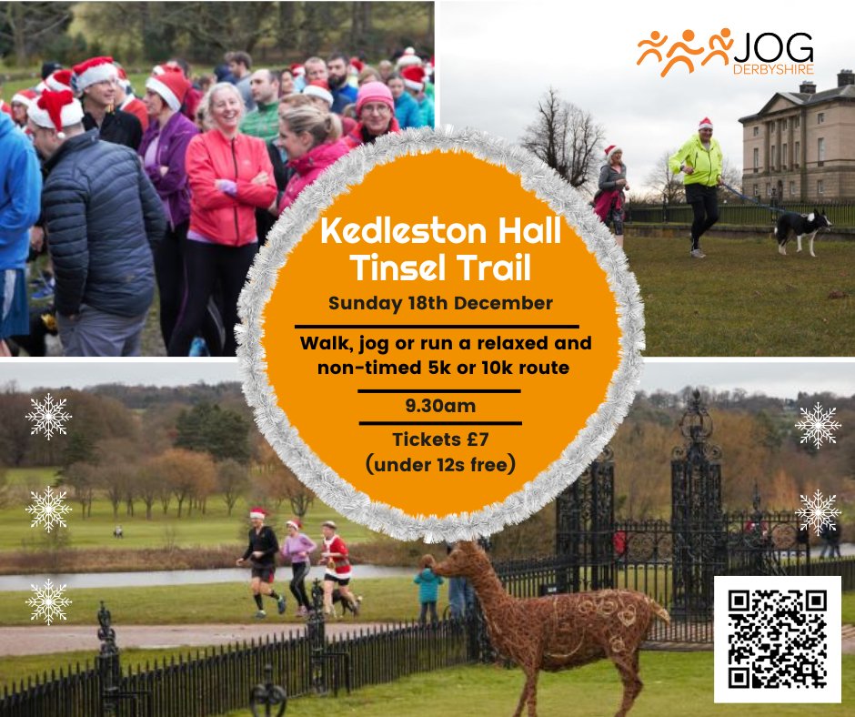 Don't miss out! It's your final chance to grab one of the last remaining tickets for the Kedleston Hall Tinsel Trail.

Adults £7, under 12s free

Book tickets here peakrunning.co.uk/bookings-check…