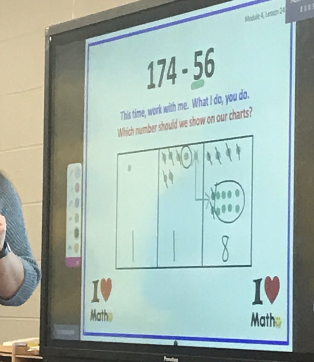 GMSDmathcoach's tweet photo. Organized place value charts help us make sense of subtraction with unbundling twice.  #mathpractices #unbundle #wishilearneditlikethis ⁦@DogwoodES⁩ ⁦@gmsdTLA⁩ ⁦@TLAinstructsup⁩ https://t.co/uOCGDGzQ5p