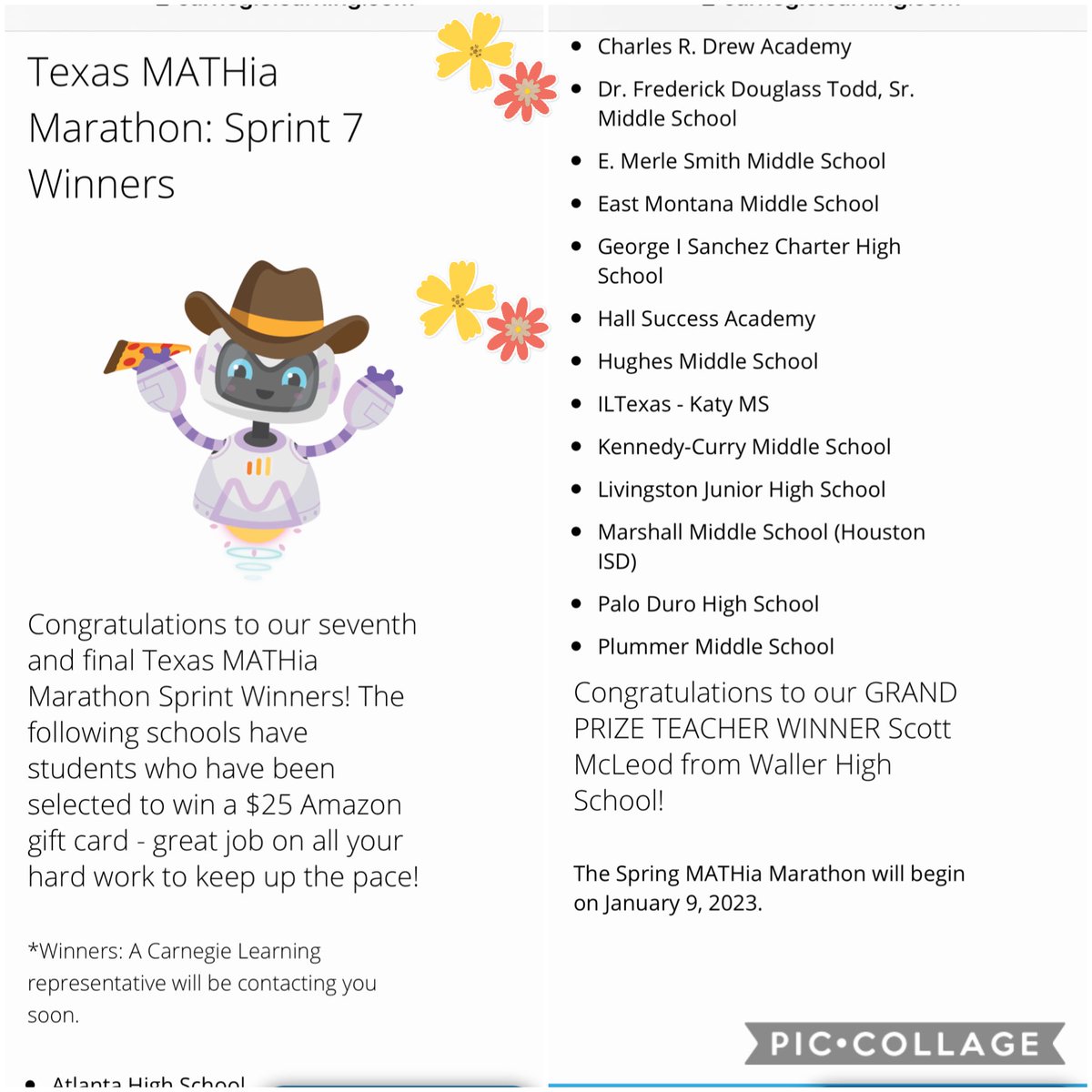 Congrats to @AldineISD students from @Hall_AISD & Drew Academy who won in the Texas MATHia Marathon:Sprint7! Congrats to @CrawfordSabra! @carnegielearn @SandraDoria11 @AHoustonMath @TRod_Math13 @Mrssmart615 @MathBrains @tdavis_aldine #MathMatters