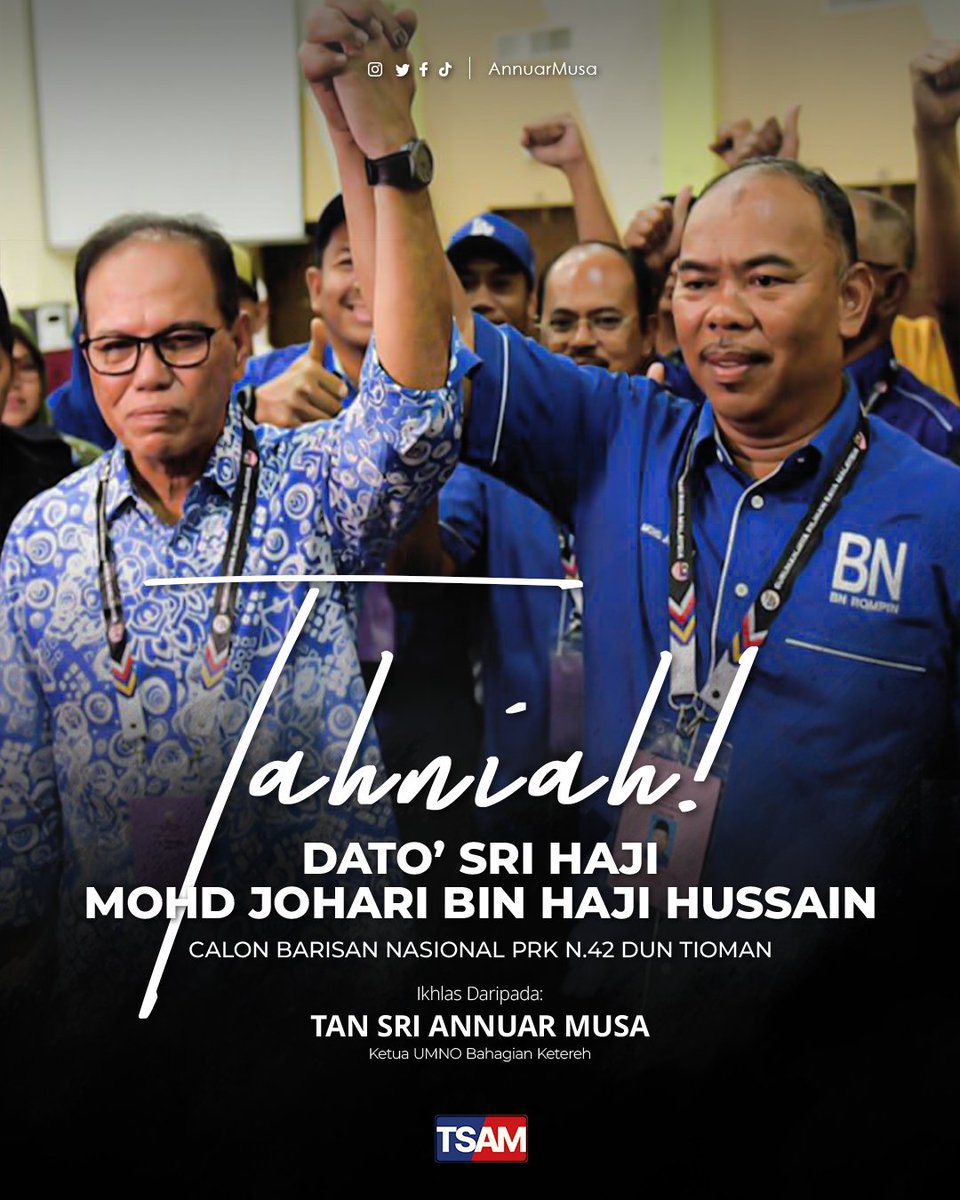 AnnuarMusa's tweet photo. Semoga kemenangan ini menjadi permulaan kepada kebangkitan semula UMNO dan Barisan Nasional yang lebih peka kepada kehendak rakyat. https://t.co/Sh0dNsMRy8