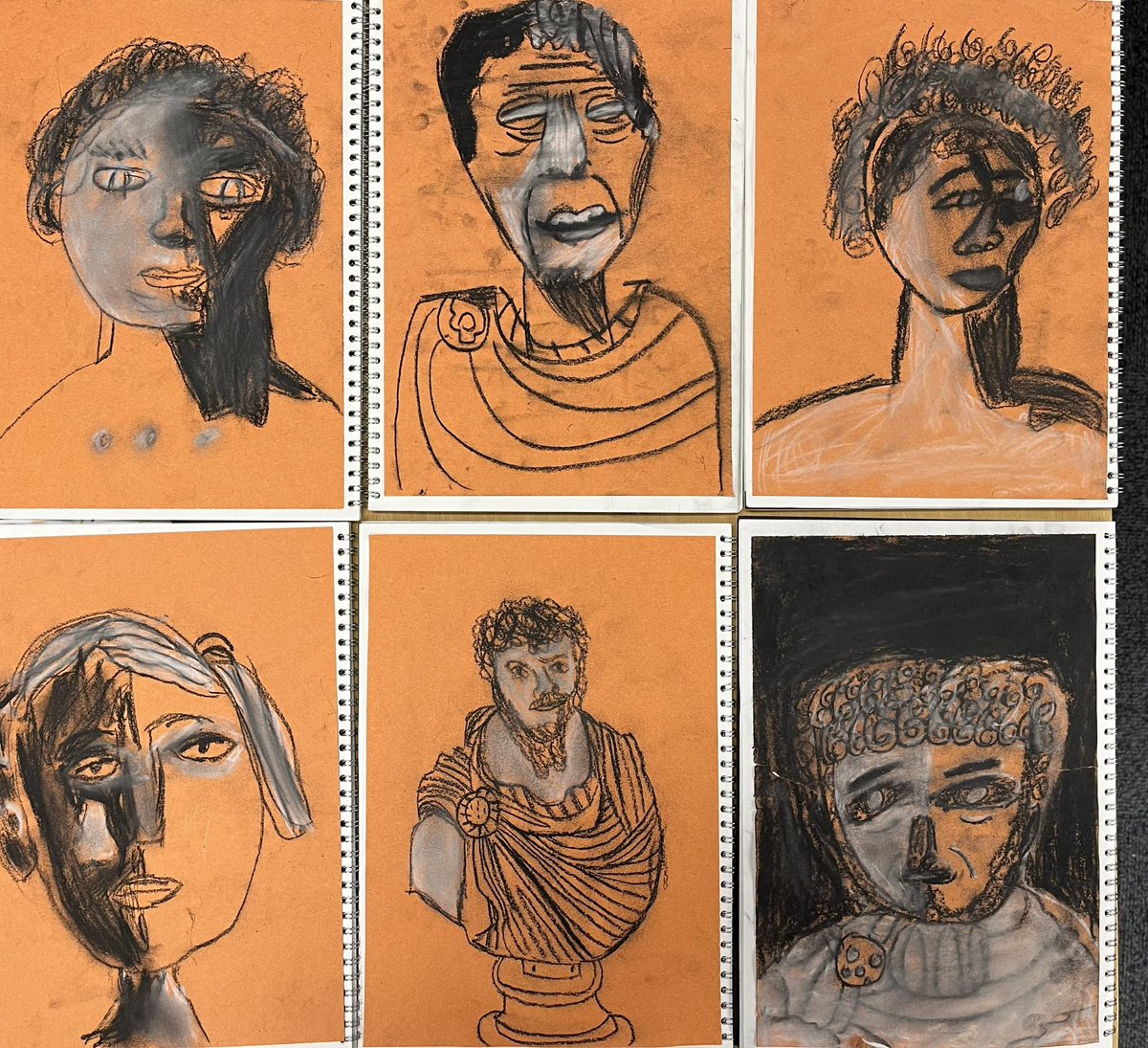 Back in work today after a bout of horrendous flu. I’m super proud with the Roman art project they have been working on over the last two weeks. We finished the unit with some charcoal and chalk work and I am super proud of all of them. #Year4