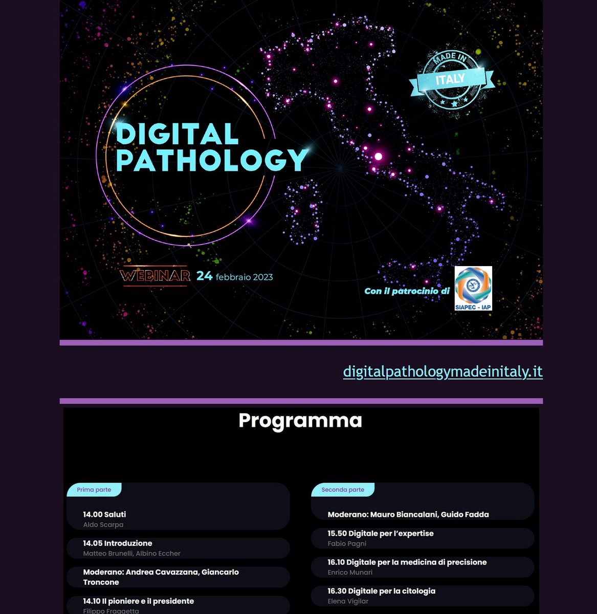 📢 Digital Pathology Made In Italy_Webinar_24 febbraio 2023 - mailchi.mp/3d0a2b6d9ca0/d…