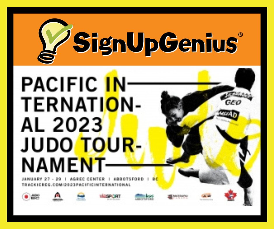 PacIntJudo's tweet photo. Volunteer Callouts | Sign-upGenius:
We respectfully request a small portion of your time from January 27 - 29th. You can sign-up at your convenience for various rolls at the link. THANK YOU!! https://t.co/1jBsVDNnuT https://t.co/dMikINBoue
