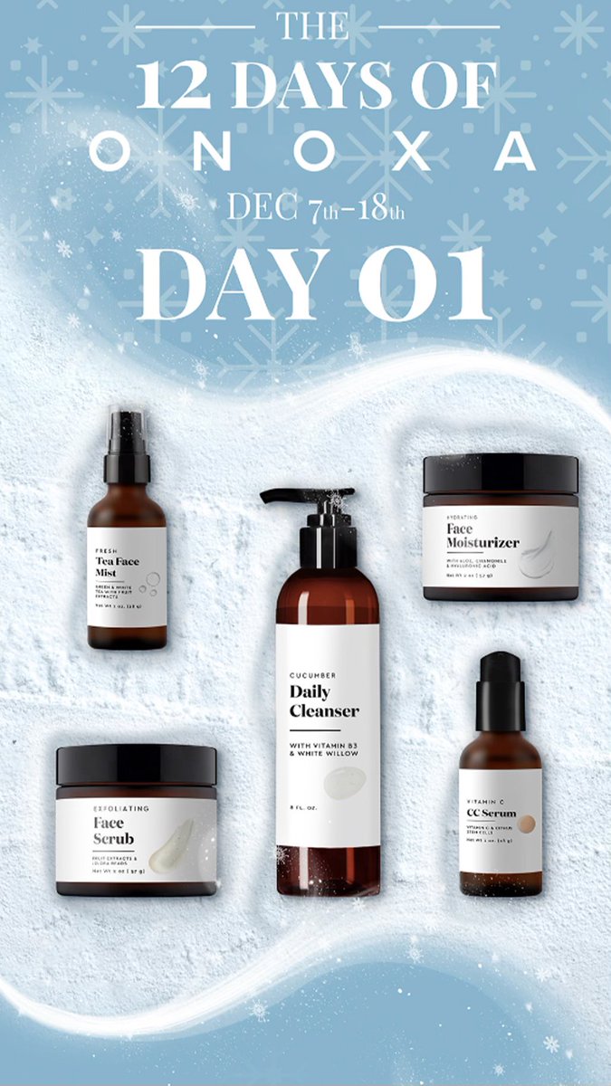 onoxa's tweet photo. HURRY!!❄️DAY 1 of The 12 Days of ONOXA❄️ We’re gifting you 10% OFF all of our best sellers! USE CODE: BEST10. Run to snag this offer before it’s gone! Deal ends 11:59:59 EST 12/07/22. #coupons #couponcode #discountcode #skincare https://t.co/m4ieHBUxqB