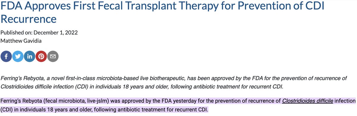 DCWildcat06's tweet photo. Breaking: The #FDA has Approved #Fecal Transplant !!!
Here’s what you need to know: #poop 💩
1.Your doctor can now literally write a prescription for you to eat sh*t

This is the original work of Drew Carey, but not that guy on The Price Is Right #PriceIsRight @DrewFromTV https://t.co/YStdqNHa6H
