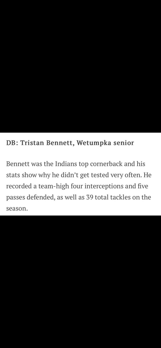 TristanBennett_'s tweet photo. Blessed to make all county ! @we2_football @TheCoachBear48 @Tdj_314 @CoachCParrott @CoachJames44 @CoachPrioleauVT @_Coach_Mc @_CoachSWANSON @JagsFB_Recruits @UABRecruiting @CoachHen501 @hunterreese47 https://t.co/sFvCUUWN3E