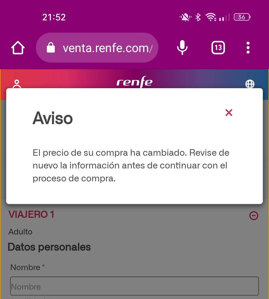 PLOPEZP87's tweet photo. @Inforenfe @Renfe sois unos sinvergüenzas, una vez elegido un trayecto y un billete a un precio publicado me subís el billete 10€, como si los 75€ que costaba inicialmente no fueran suficientes
@facua esto es normal?
#renfeladrones 
#monopolio
#porlacara
#miserables https://t.co/N7g7Gsw5vu